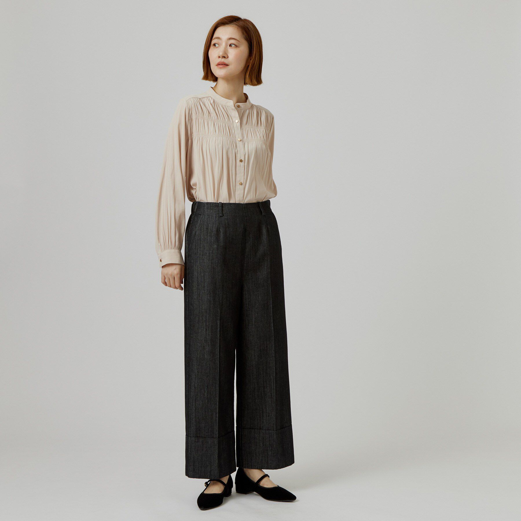 grove「【通勤/きれいめ】上品な艶を纏う ヴィンテージサテンブラウス」|シャツ・ブラウス|