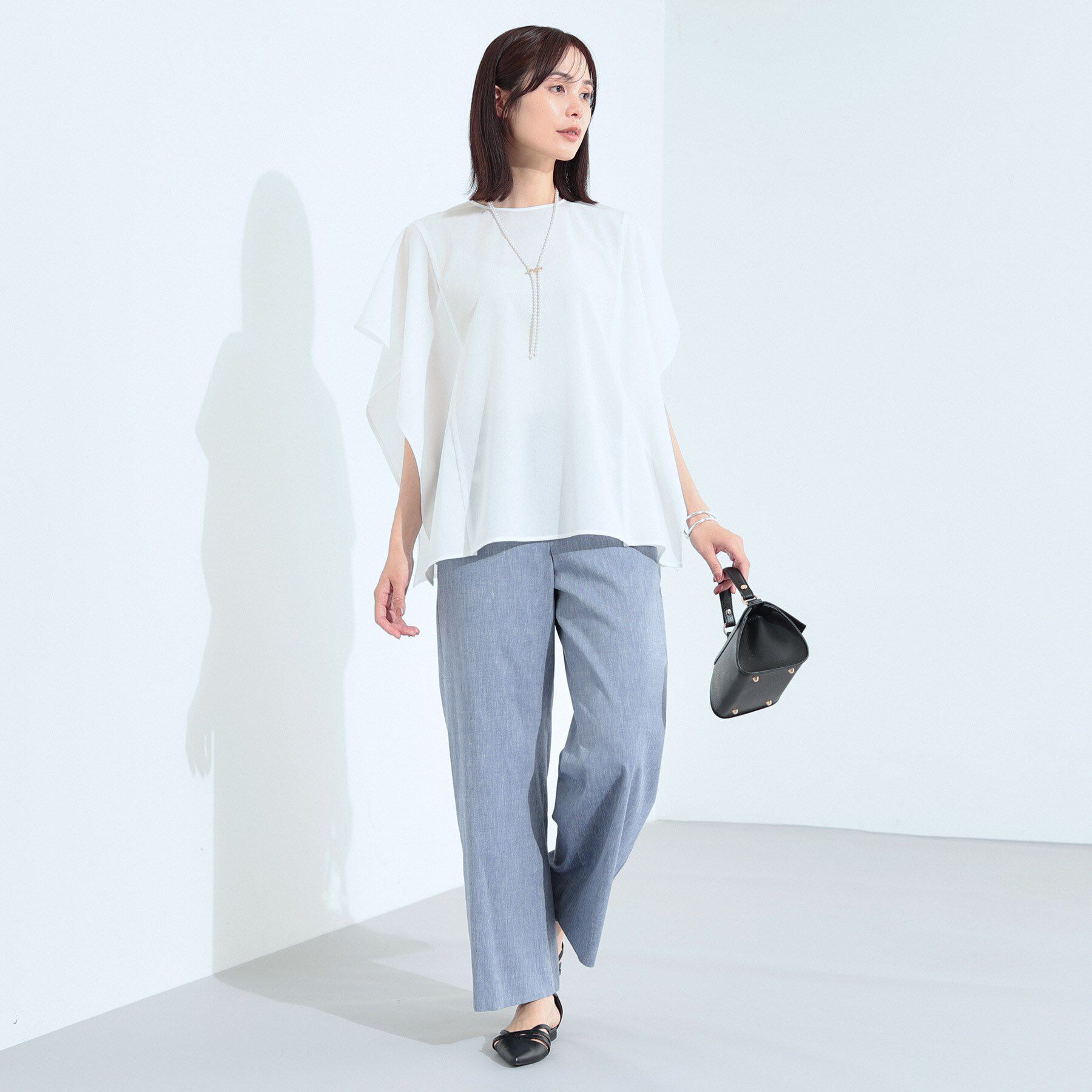 INDIVI「【体型カバー】スクエアブラウス」|シャツ・ブラウス|