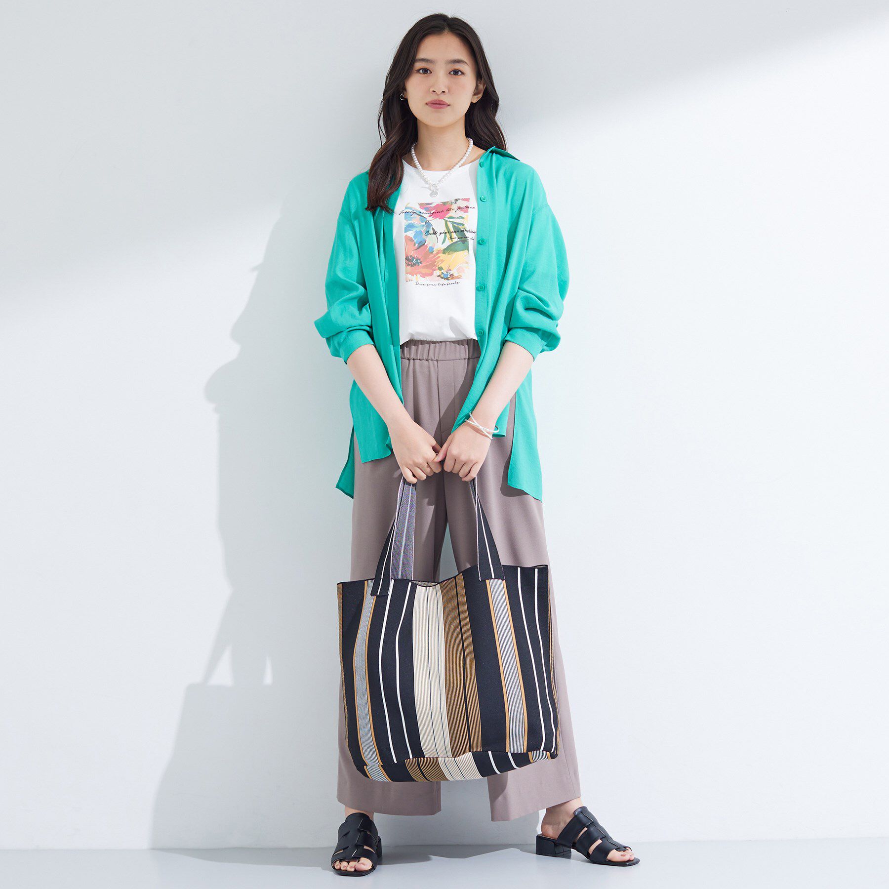 INDIVI「【選べる柄／WEB限定カラー】ビッグニットバッグ」|トートバッグ|