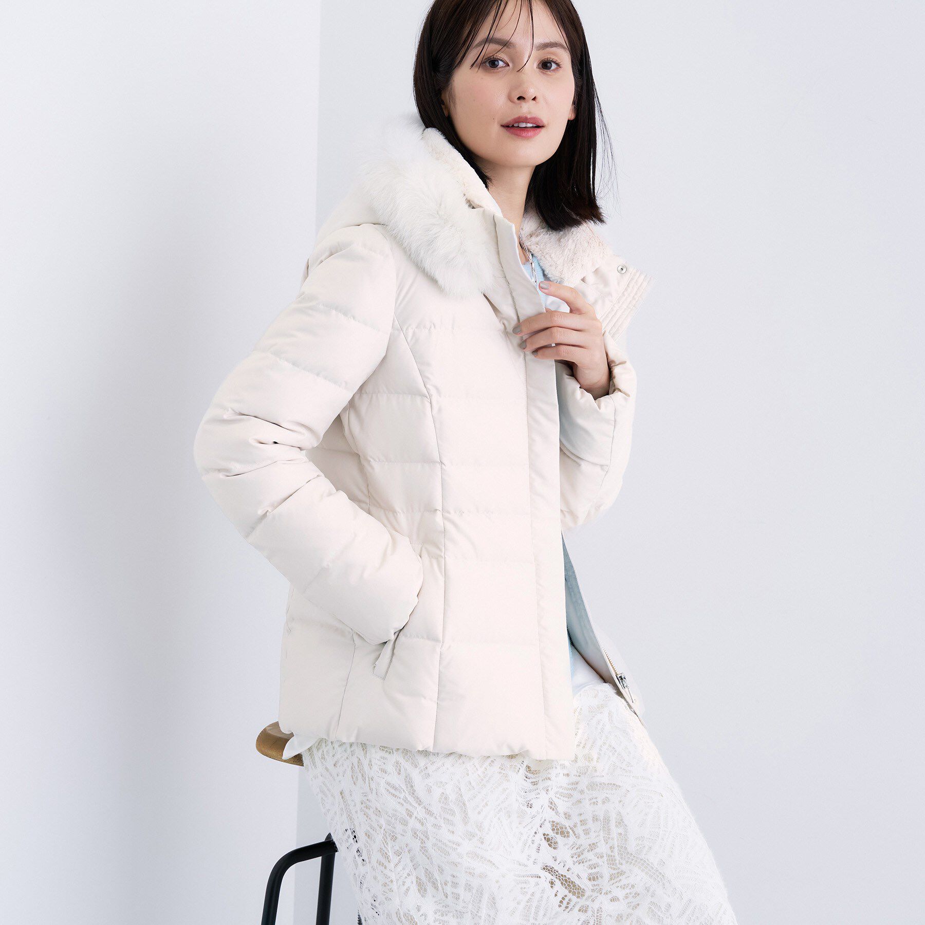 INDIVI「【名品／撥水／抗菌防臭】ショート丈リサイクルダウンコート」|ダウン|