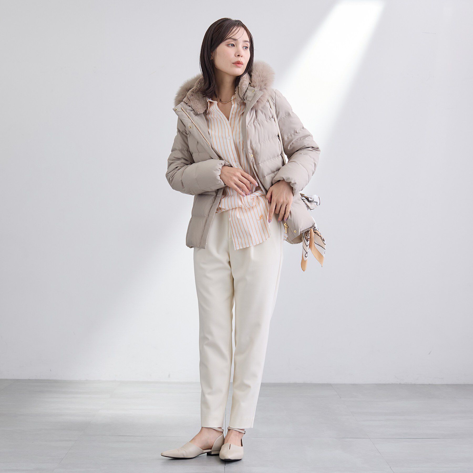 INDIVI「【名品／撥水／抗菌防臭】ショート丈リサイクルダウンコート」|ダウン|