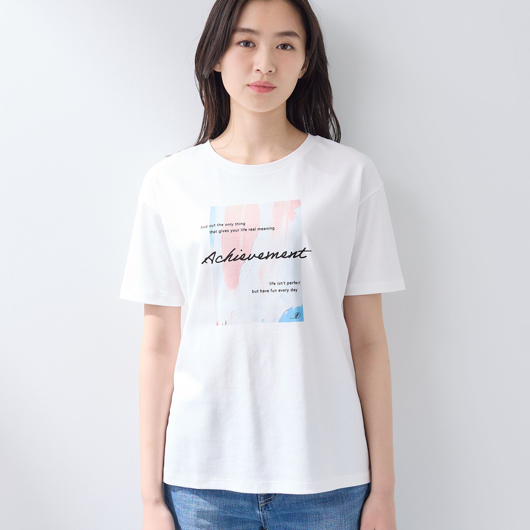 INDIVI「【UVケア／選べるグラフィック】スムースジャージTシャツ」|Tシャツ・カットソー|
