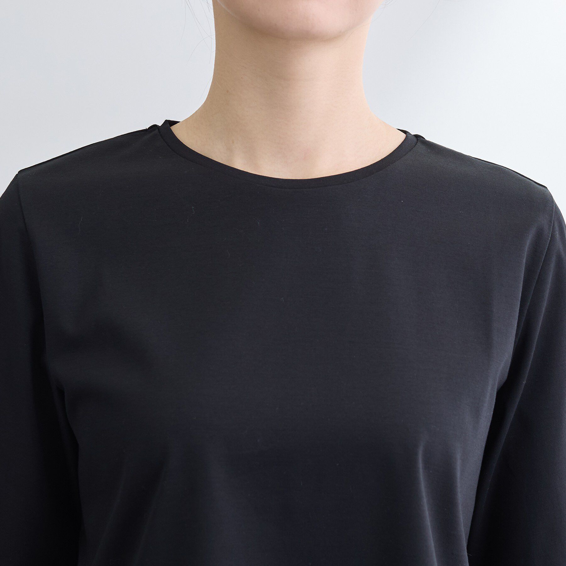 INDIVI「【抗菌防臭／消臭】上品光沢コットンTシャツ」|Tシャツ・カットソー|