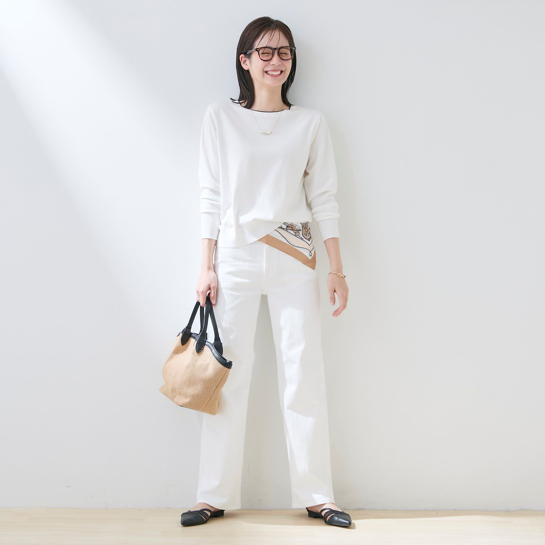 INDIVI「【洗える／アンサンブル可能】シンプルデザインニット」|ニット・セーター|