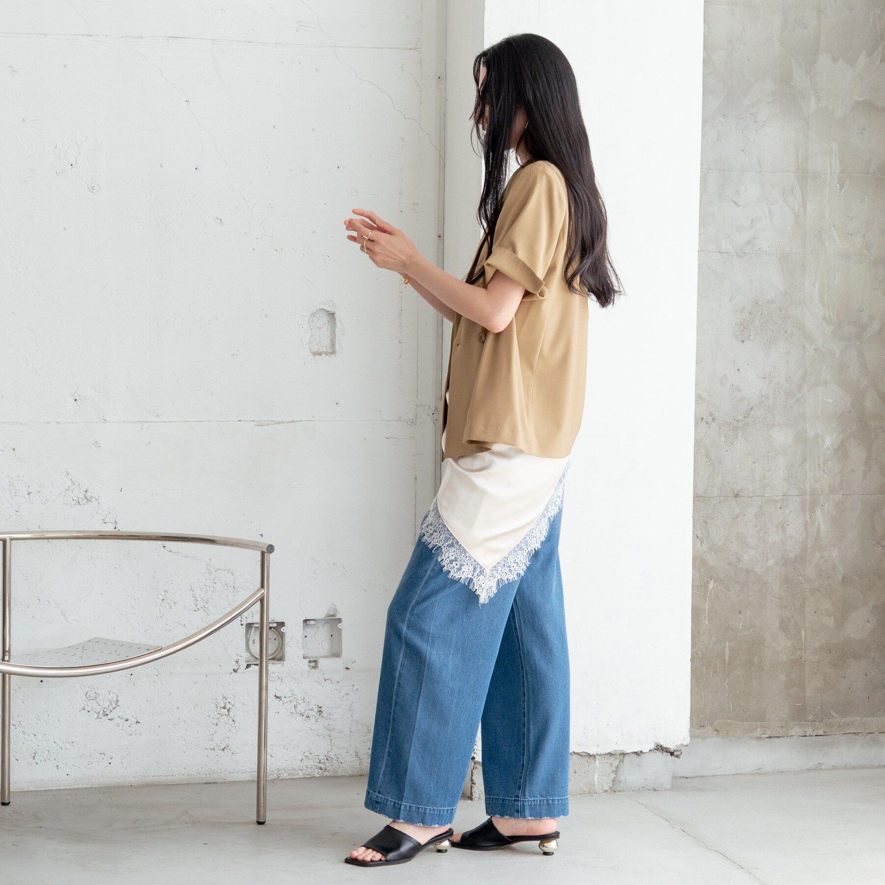 GALLEST「Comfy SET UP｜ハーフスリーブジャケット【セットアップ対応／通勤／接触冷感／UVカット】」|テーラードジャケット|