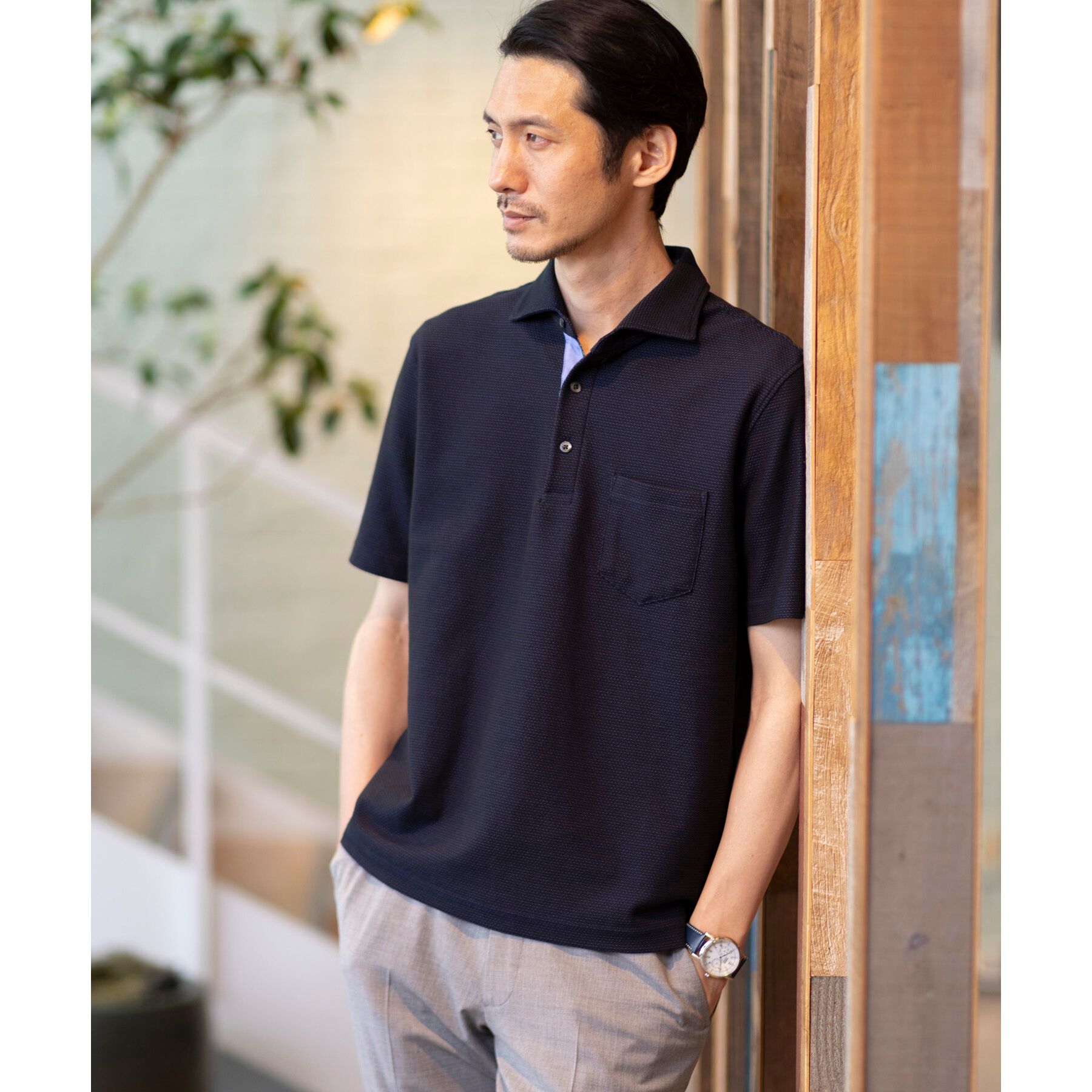 TAKEO KIKUCHI「【抗菌防臭／9色5サイズ展開】ハニカムメランジ ポロシャツ」|ポロシャツ|
