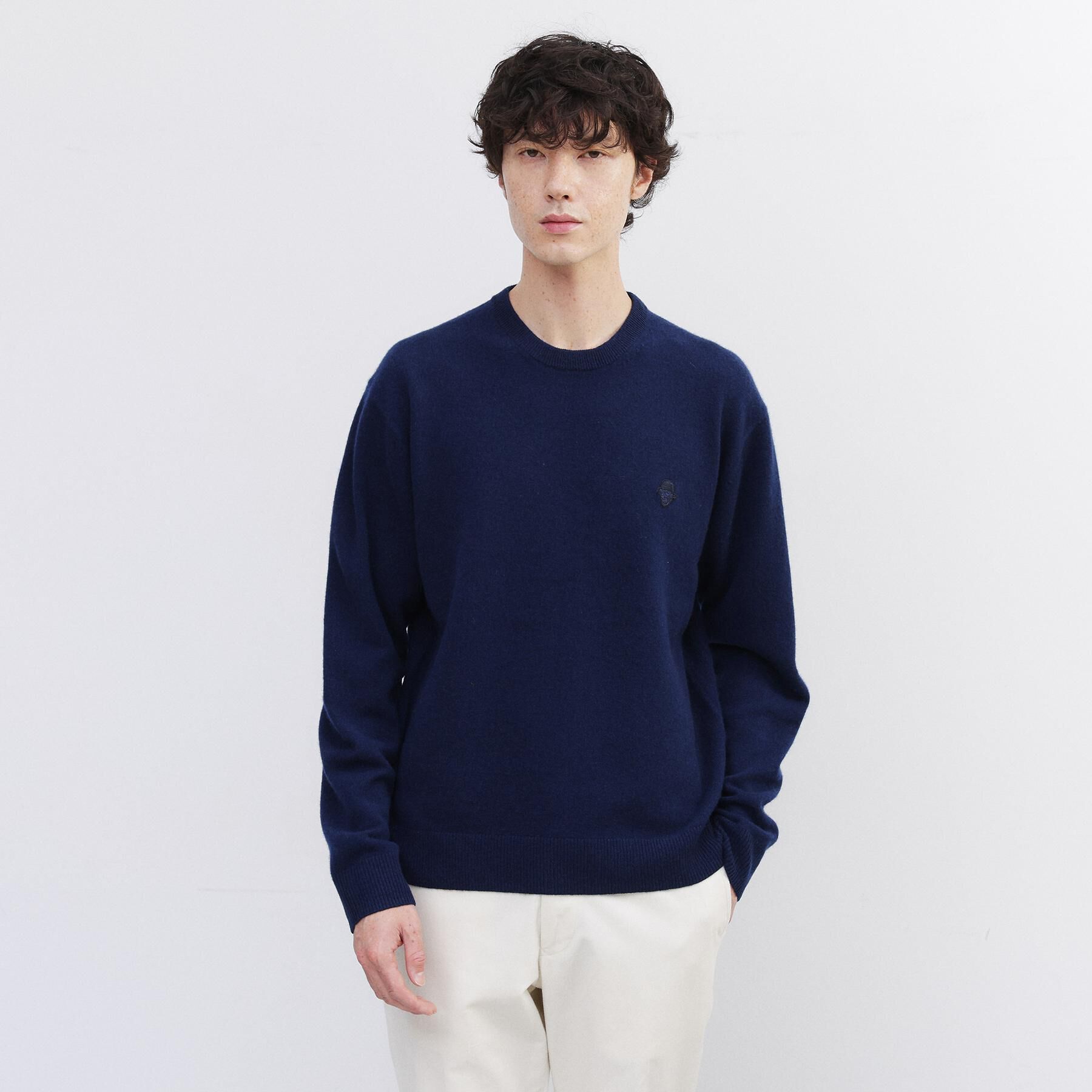 TAKEO KIKUCHI「【Air Palette Knit】ワンポイント カラーニット プルオーバー」|ニット・セーター|