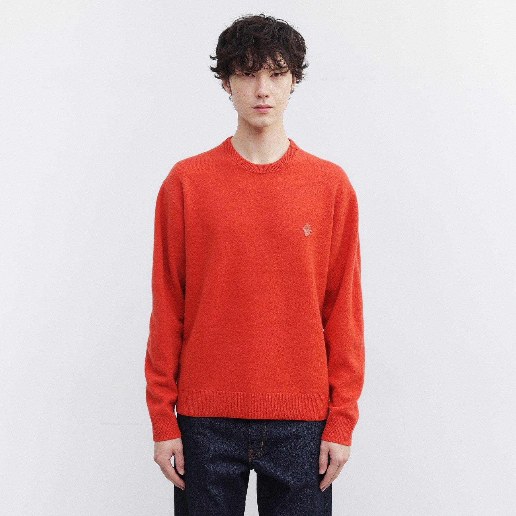 TAKEO KIKUCHI「【Air Palette Knit】ワンポイント カラーニット プルオーバー」|ニット・セーター|