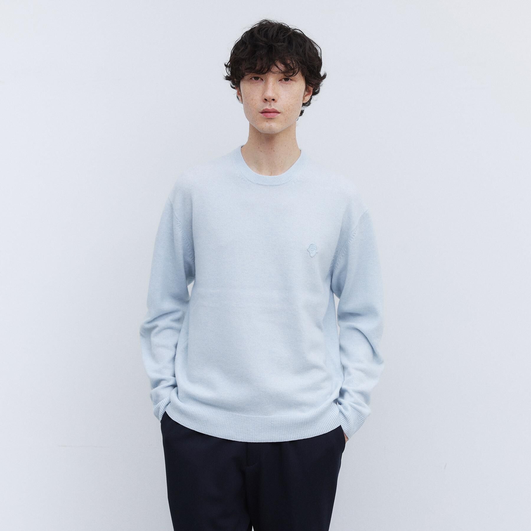 TAKEO KIKUCHI「【Air Palette Knit】ワンポイント カラーニット プルオーバー」|ニット・セーター|