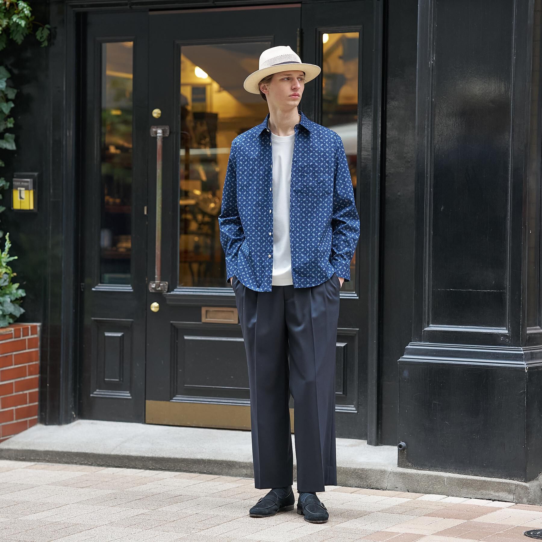TAKEO KIKUCHI「【BOWLER HAT LABEL】小紋ペイズリープリント 長袖シャツ」|シャツ・ブラウス|