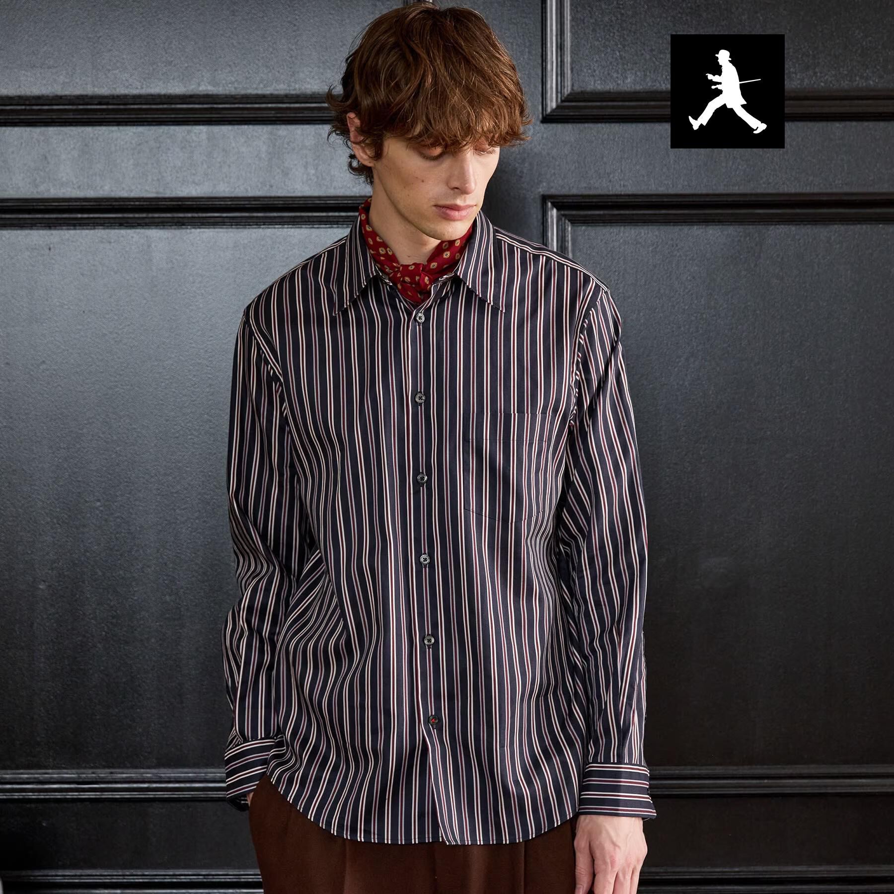 TAKEO KIKUCHI「【BOWLER HAT LABEL】日本製オルタネートストライプシャツ」|シャツ・ブラウス|ネイビー(394)