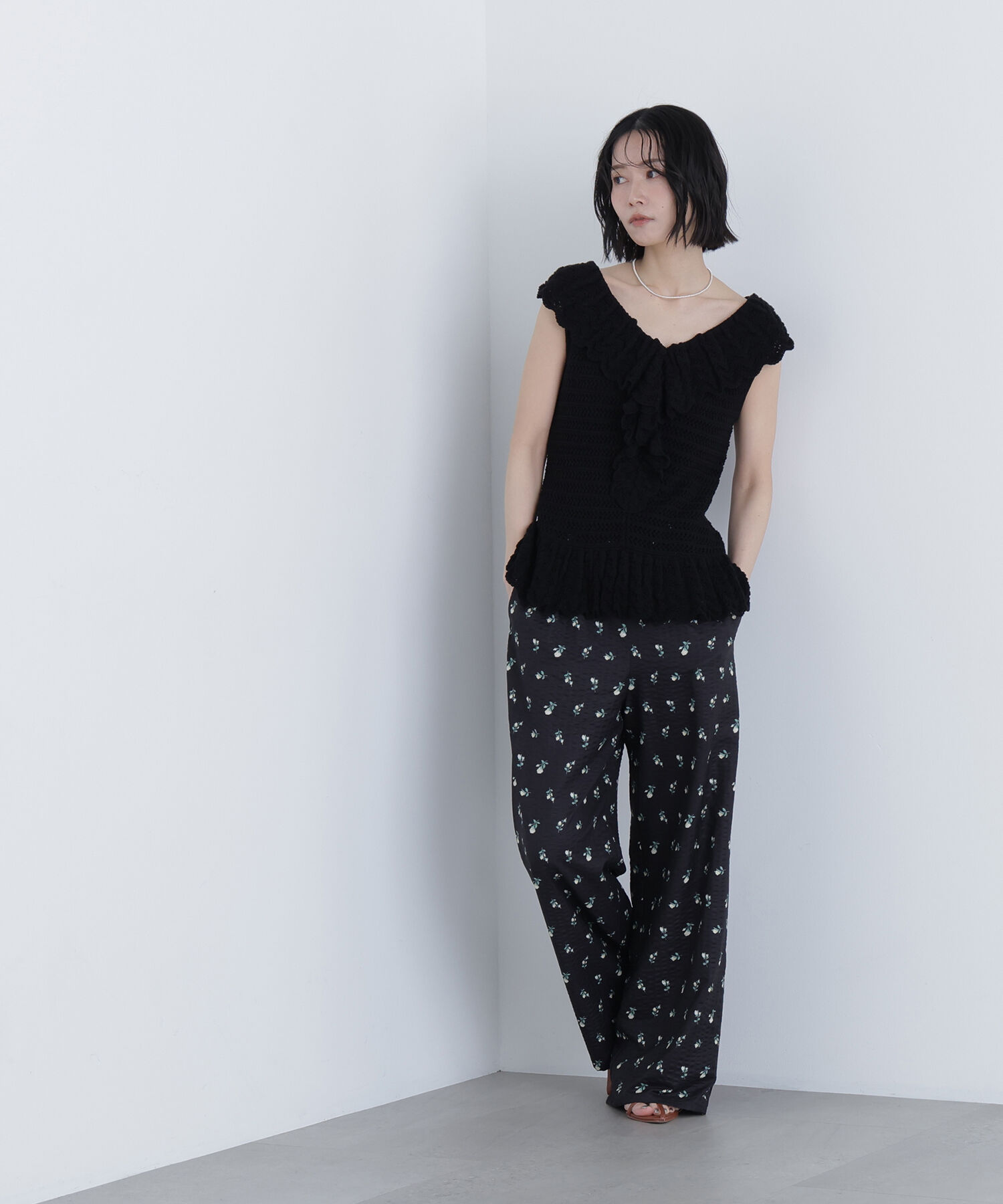  「〈N.〉柄編みラッフルニット」|ニット・セーター|