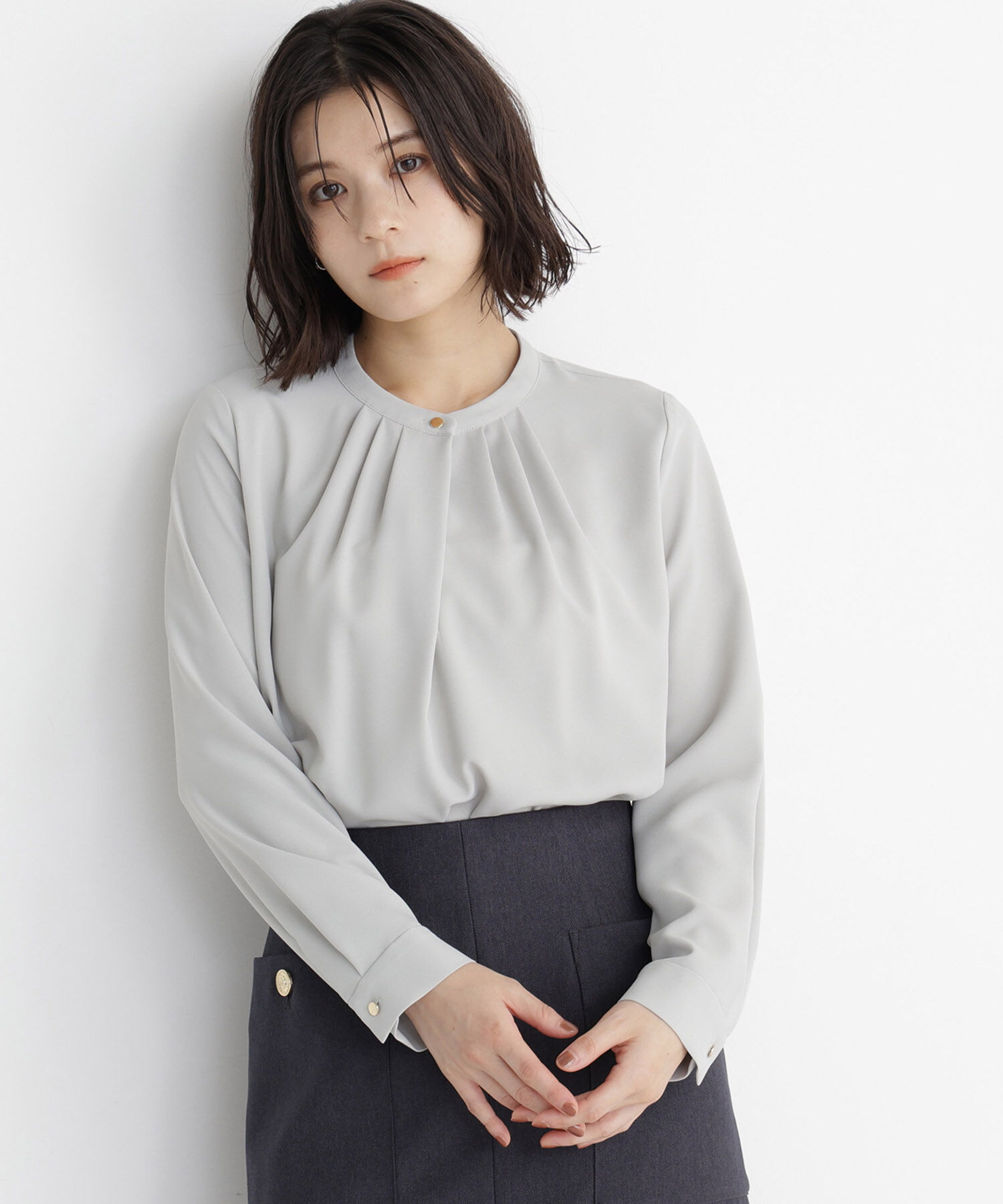  「フロントタックブラウス 26AW」|シャツ・ブラウス|ライトグリー