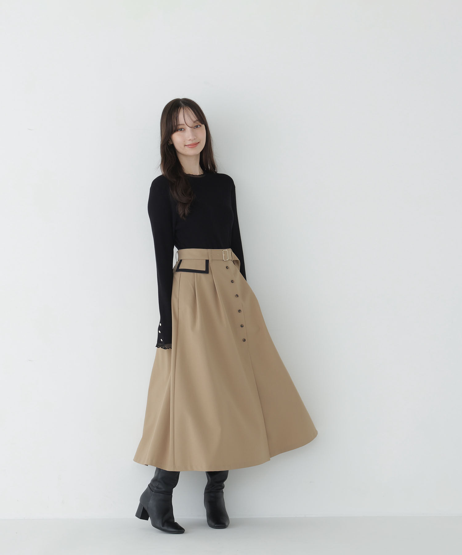  「＜CLASSY.11月号掲載＞トレンチディティールスカート」|スカート|