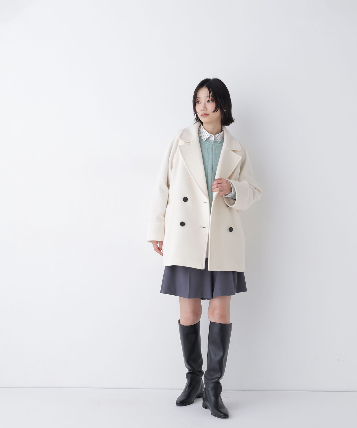  「ダブルブレストミドルコート 26AW」|ブルゾン・スタジャン|