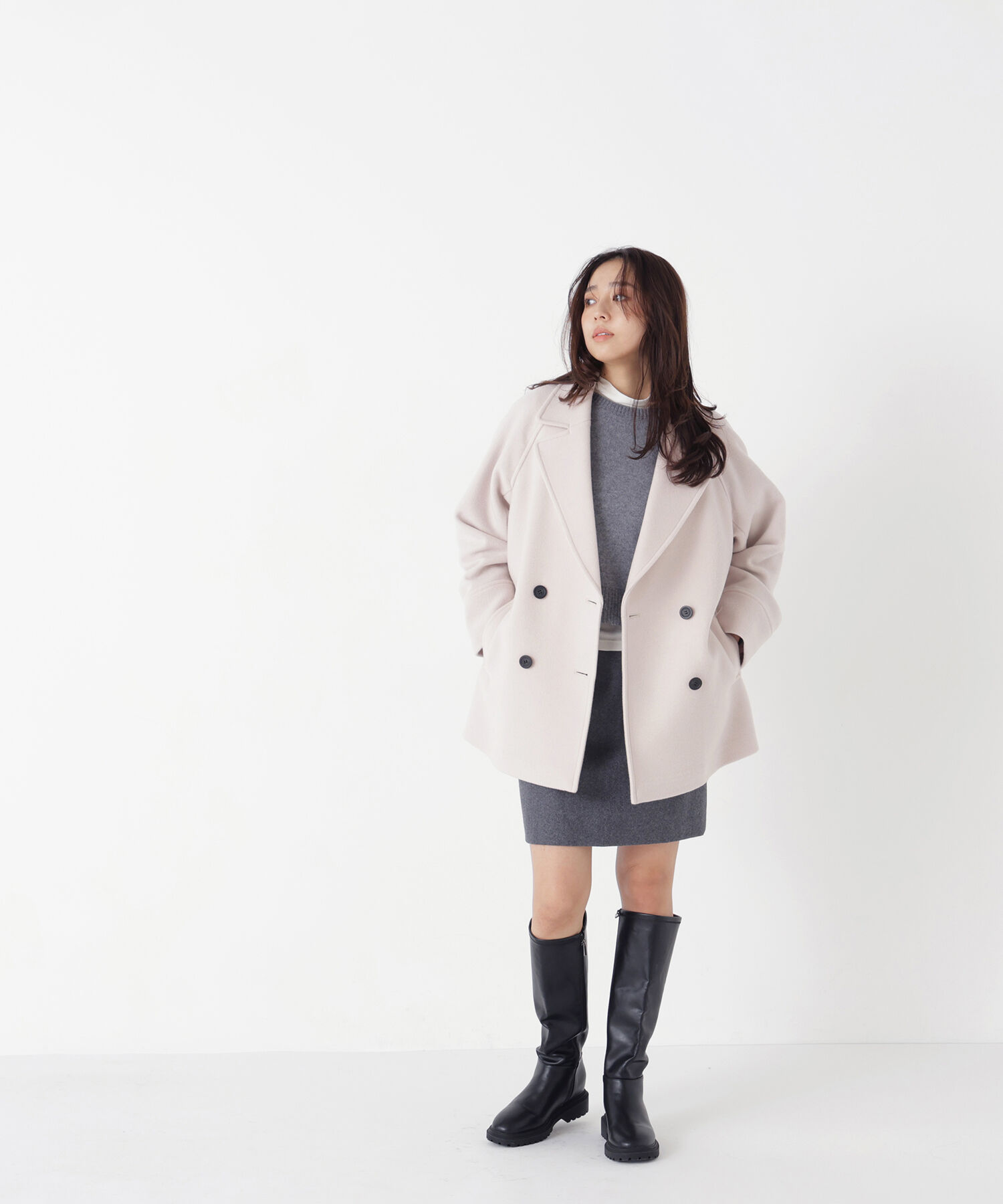  「ダブルブレストミドルコート 26AW」|ブルゾン・スタジャン|