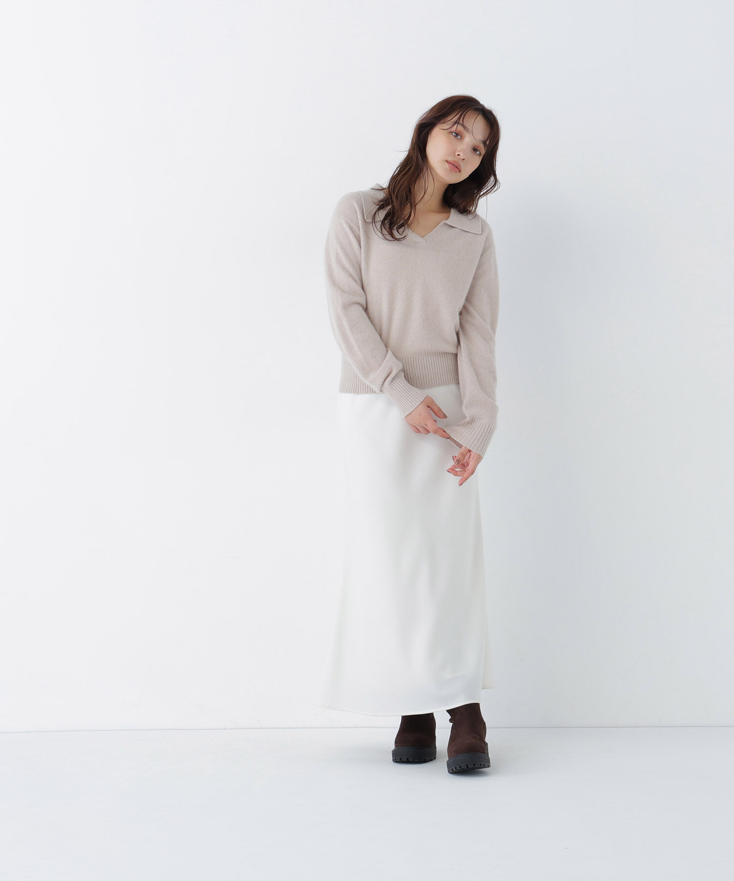  「<WEB限定ｶﾗｰ:ﾗｲﾄｸﾞﾘｰﾝ><ちょうど､いい服>品よく､ゆるく｡ｽ  」|ニット・セーター|