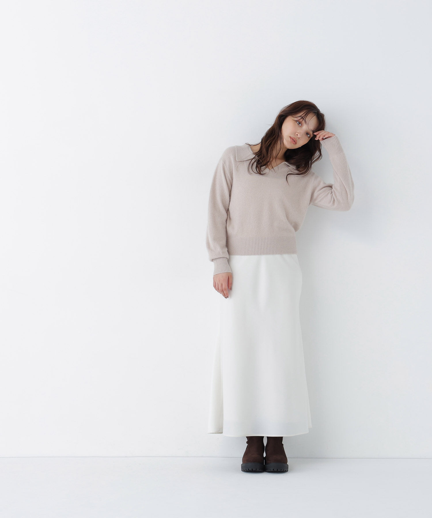  「<WEB限定ｶﾗｰ:ﾗｲﾄｸﾞﾘｰﾝ><ちょうど､いい服>品よく､ゆるく｡ｽ  」|ニット・セーター|