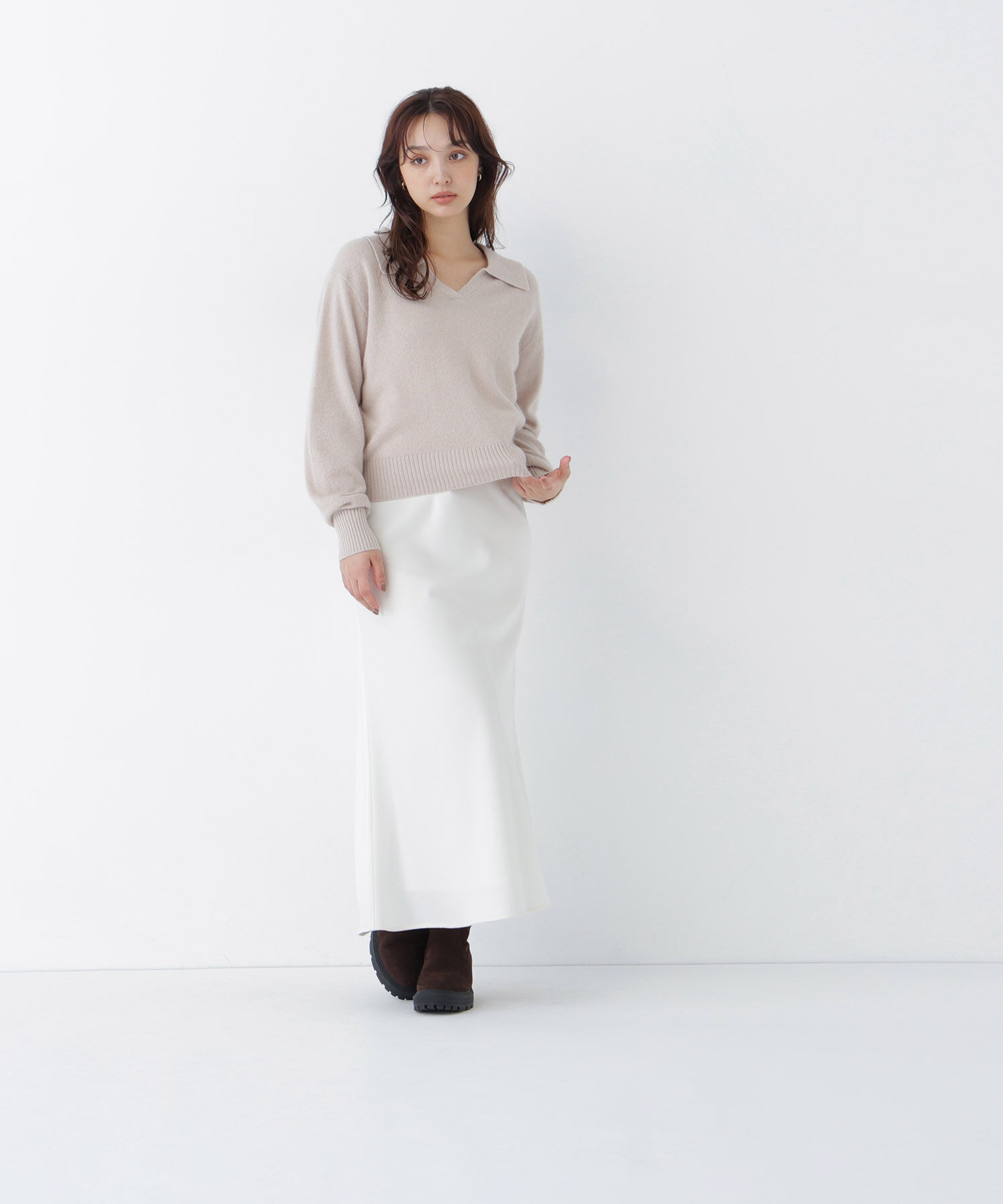  「<WEB限定ｶﾗｰ:ﾗｲﾄｸﾞﾘｰﾝ><ちょうど､いい服>品よく､ゆるく｡ｽ  」|ニット・セーター|