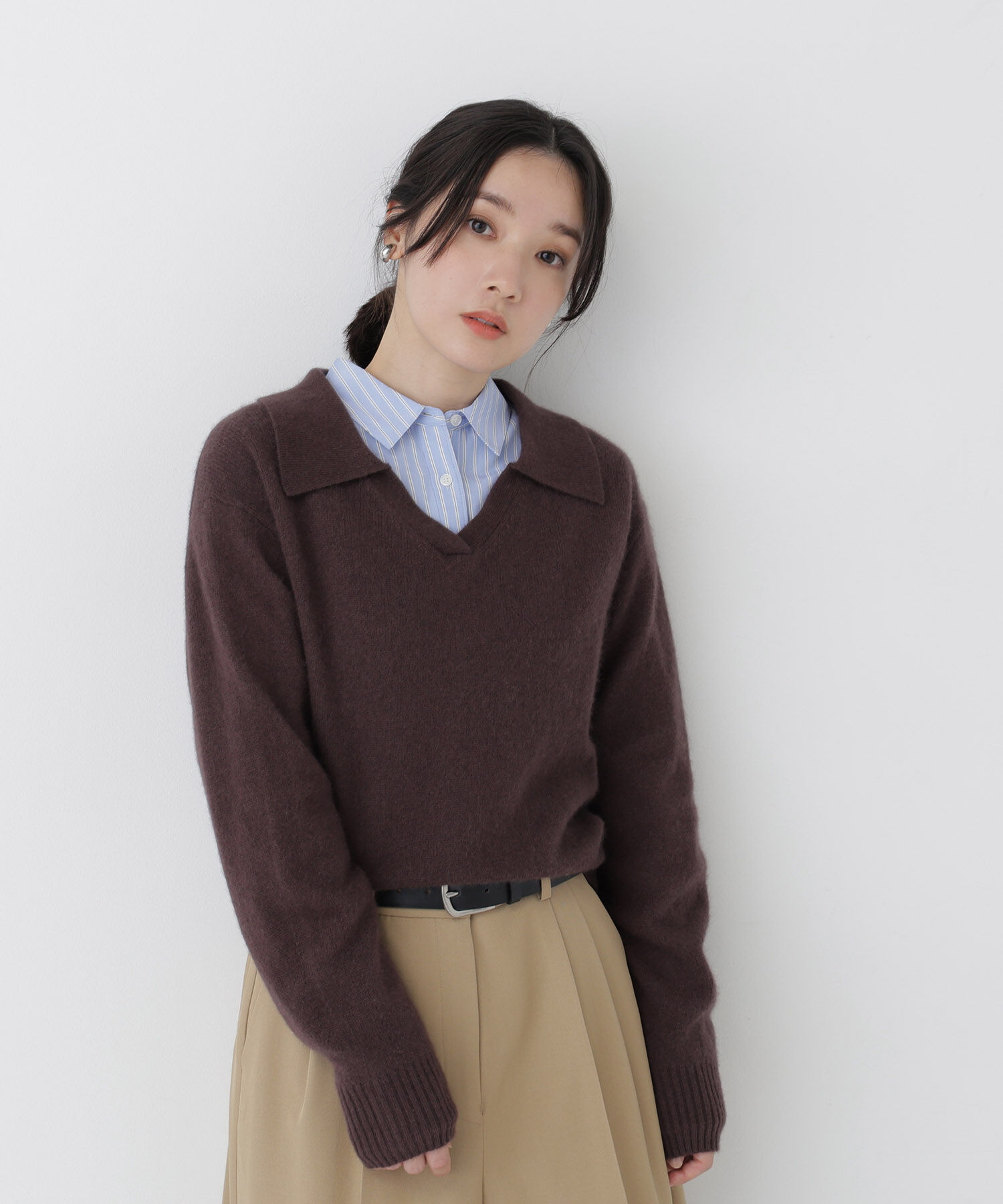  「<WEB限定ｶﾗｰ:ﾗｲﾄｸﾞﾘｰﾝ><ちょうど､いい服>品よく､ゆるく｡ｽ  」|ニット・セーター|