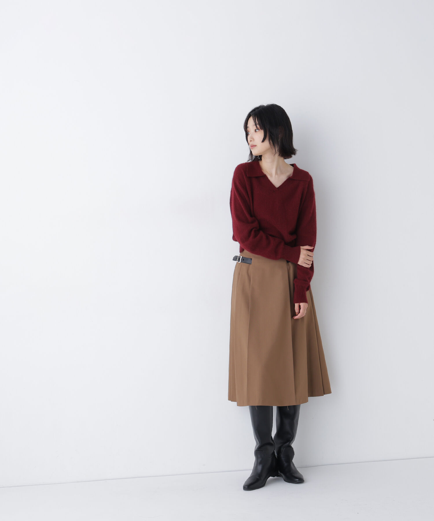  「<WEB限定ｶﾗｰ:ﾗｲﾄｸﾞﾘｰﾝ><ちょうど､いい服>品よく､ゆるく｡ｽ  」|ニット・セーター|