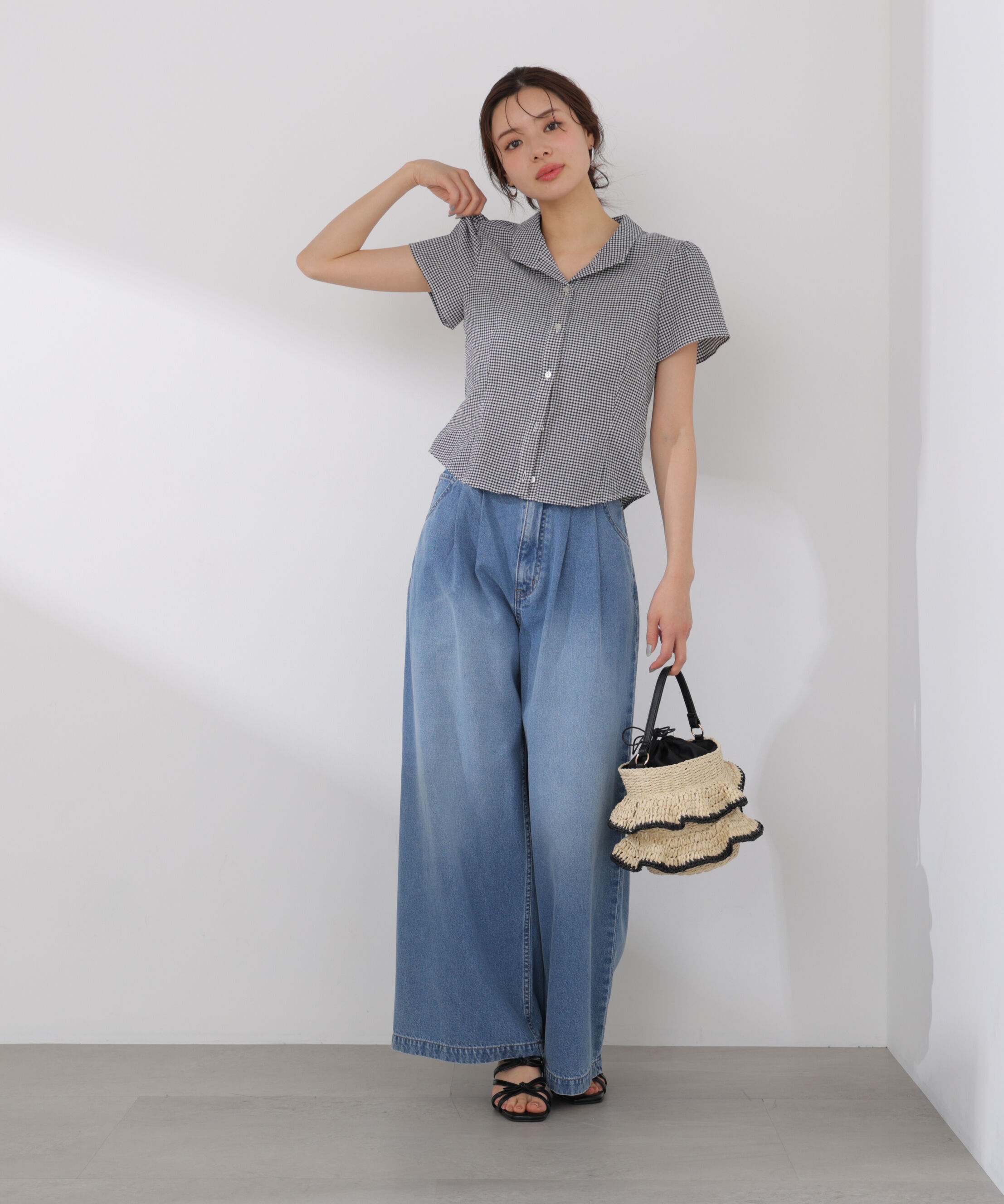 PROPORTION BODY DRESSING「〈a/mie〉ハイウエストタックバギーパンツ 26SS」|その他|