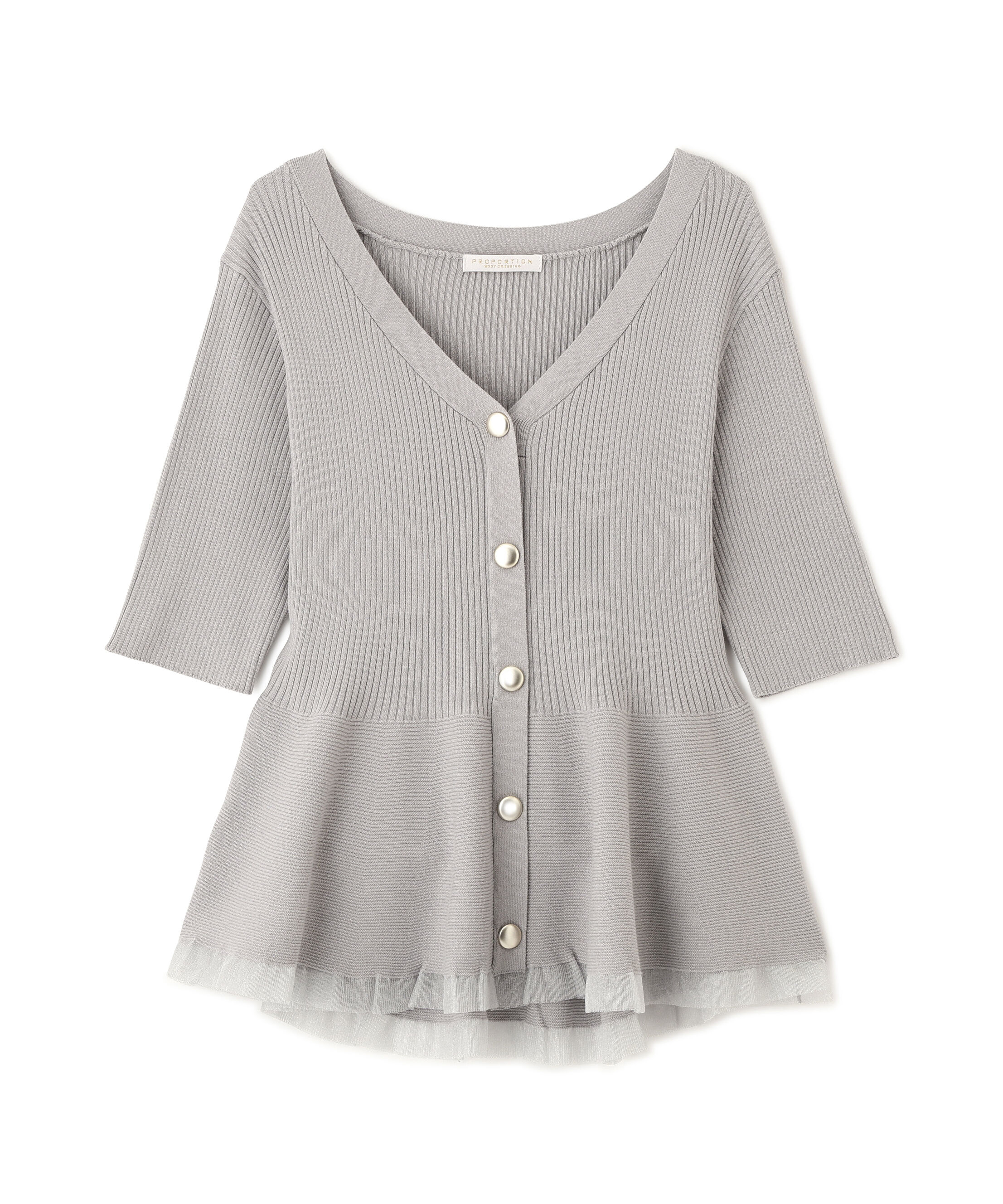 PROPORTION BODY DRESSING「部分シアーペプラムニット 26AW」|ニット・セーター|