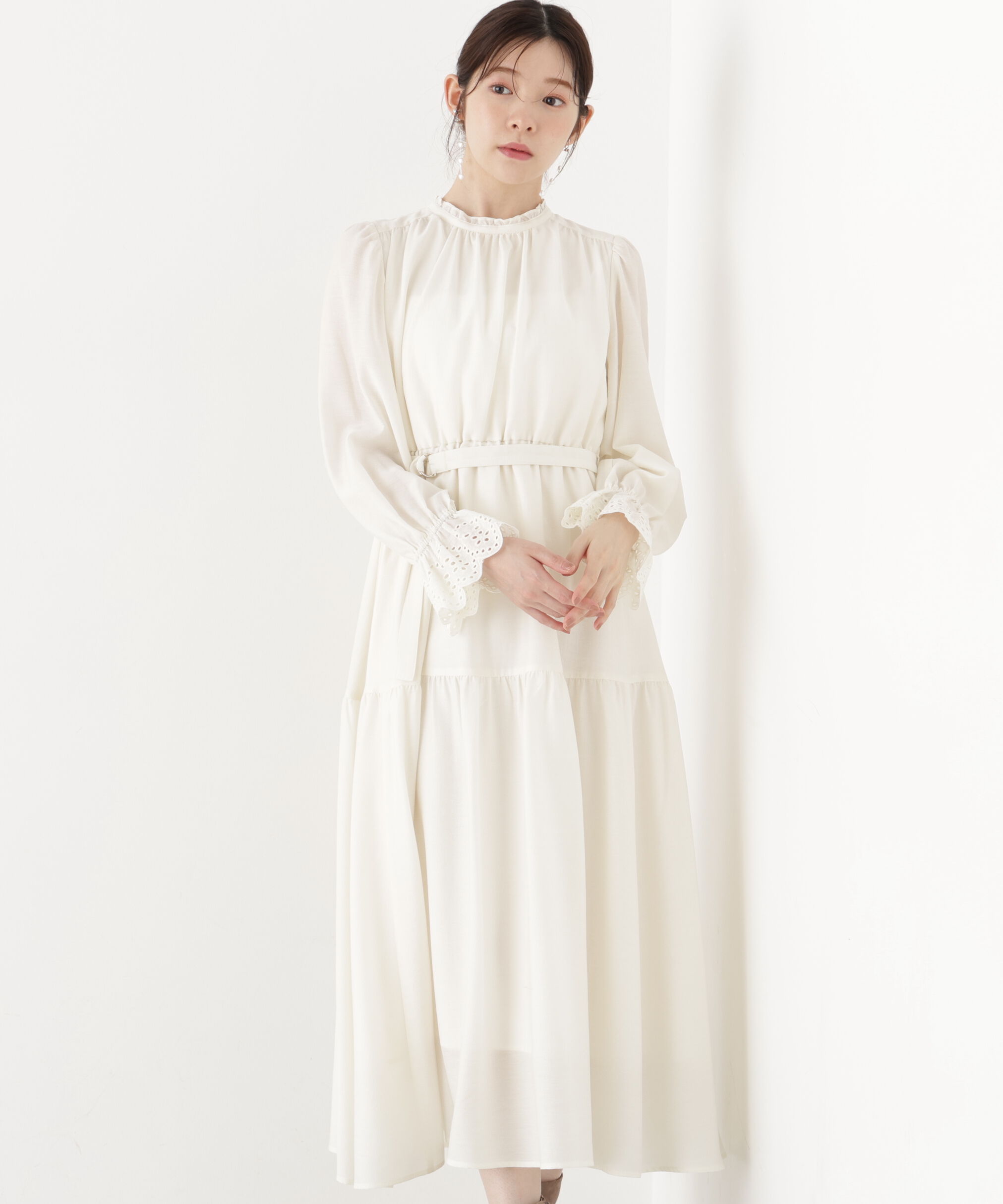 PROPORTION BODY DRESSING「部分刺繍スリーブワンピース」|ワンピース|