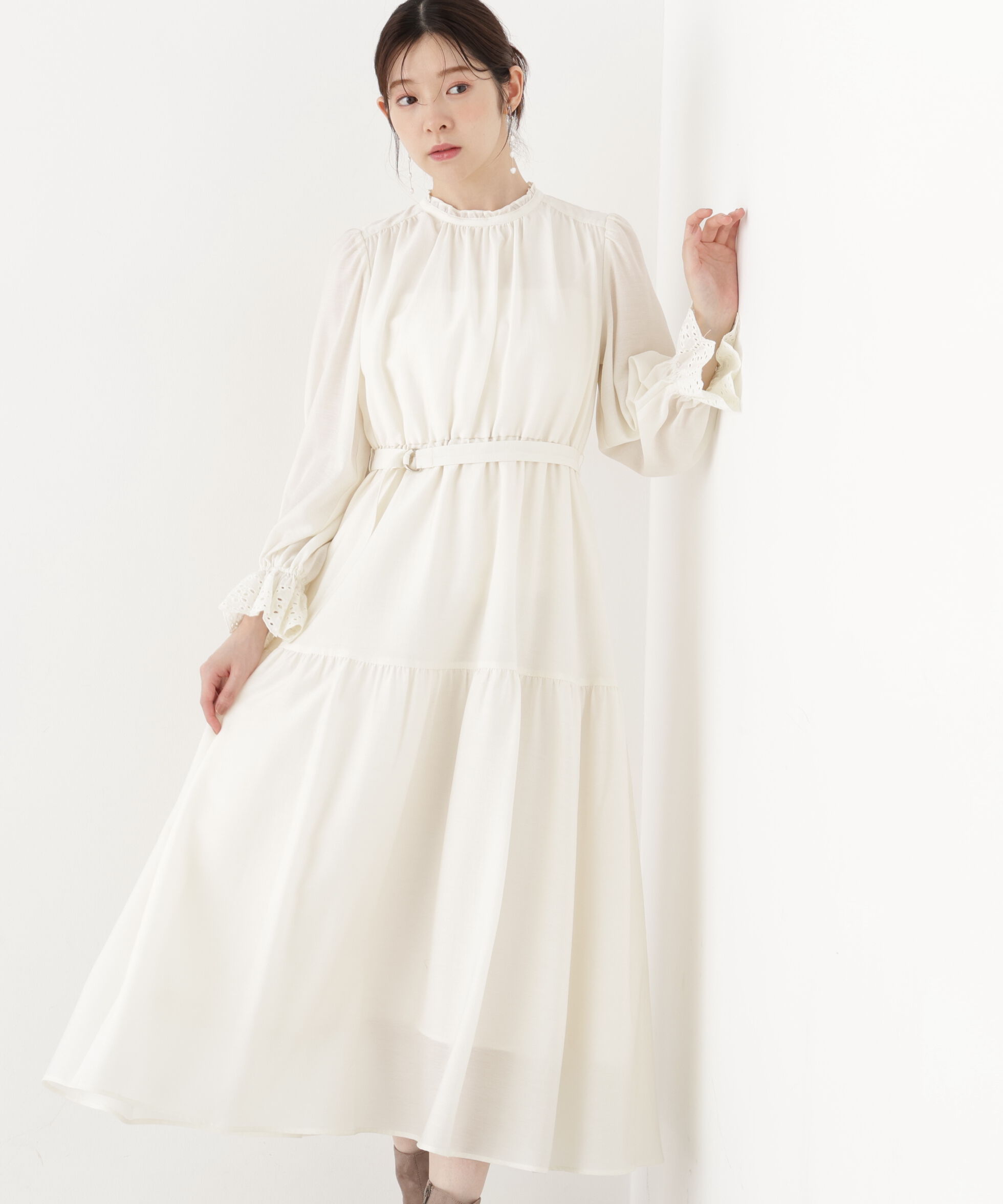 PROPORTION BODY DRESSING「部分刺繍スリーブワンピース」|ワンピース|