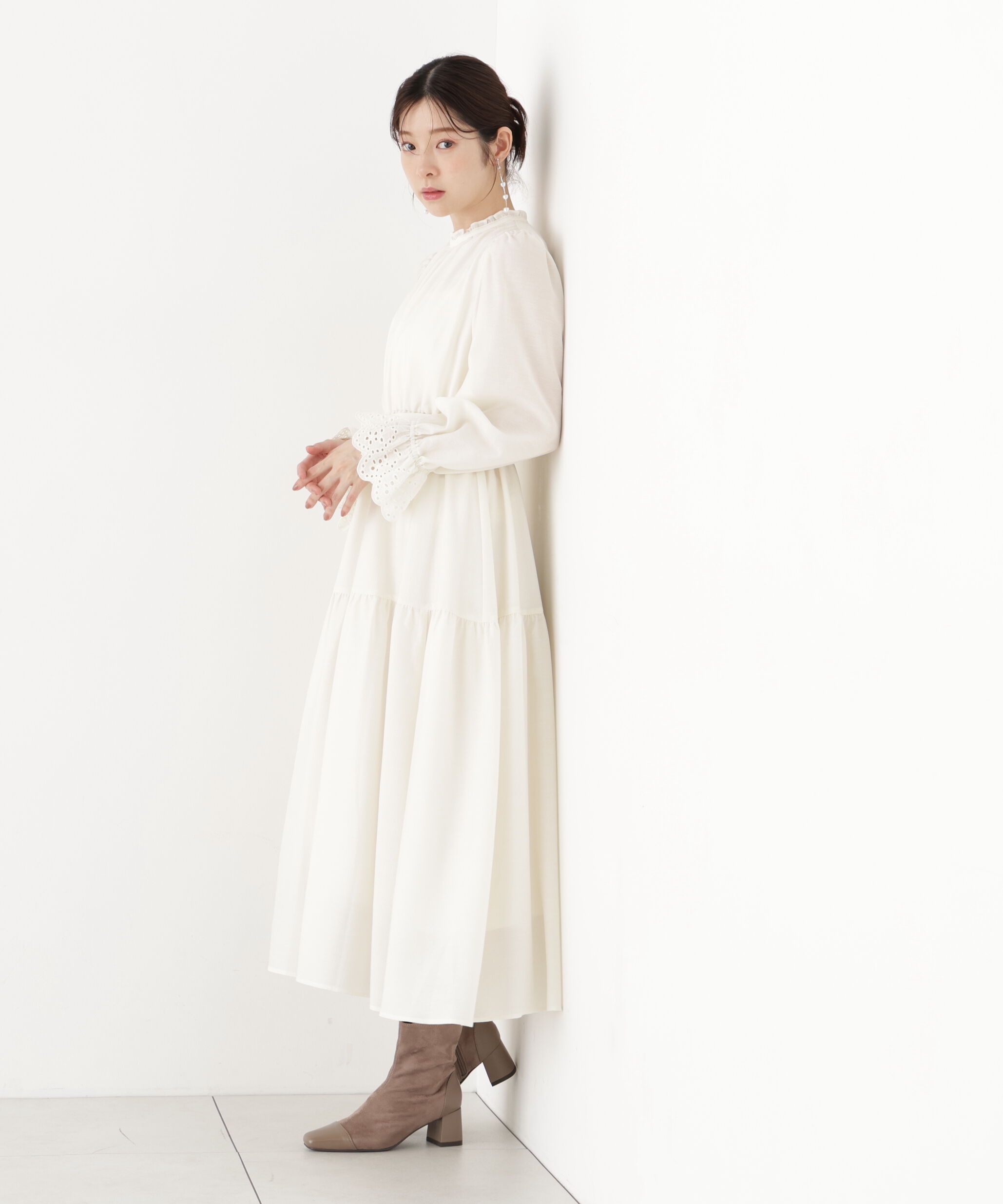 PROPORTION BODY DRESSING「部分刺繍スリーブワンピース」|ワンピース|