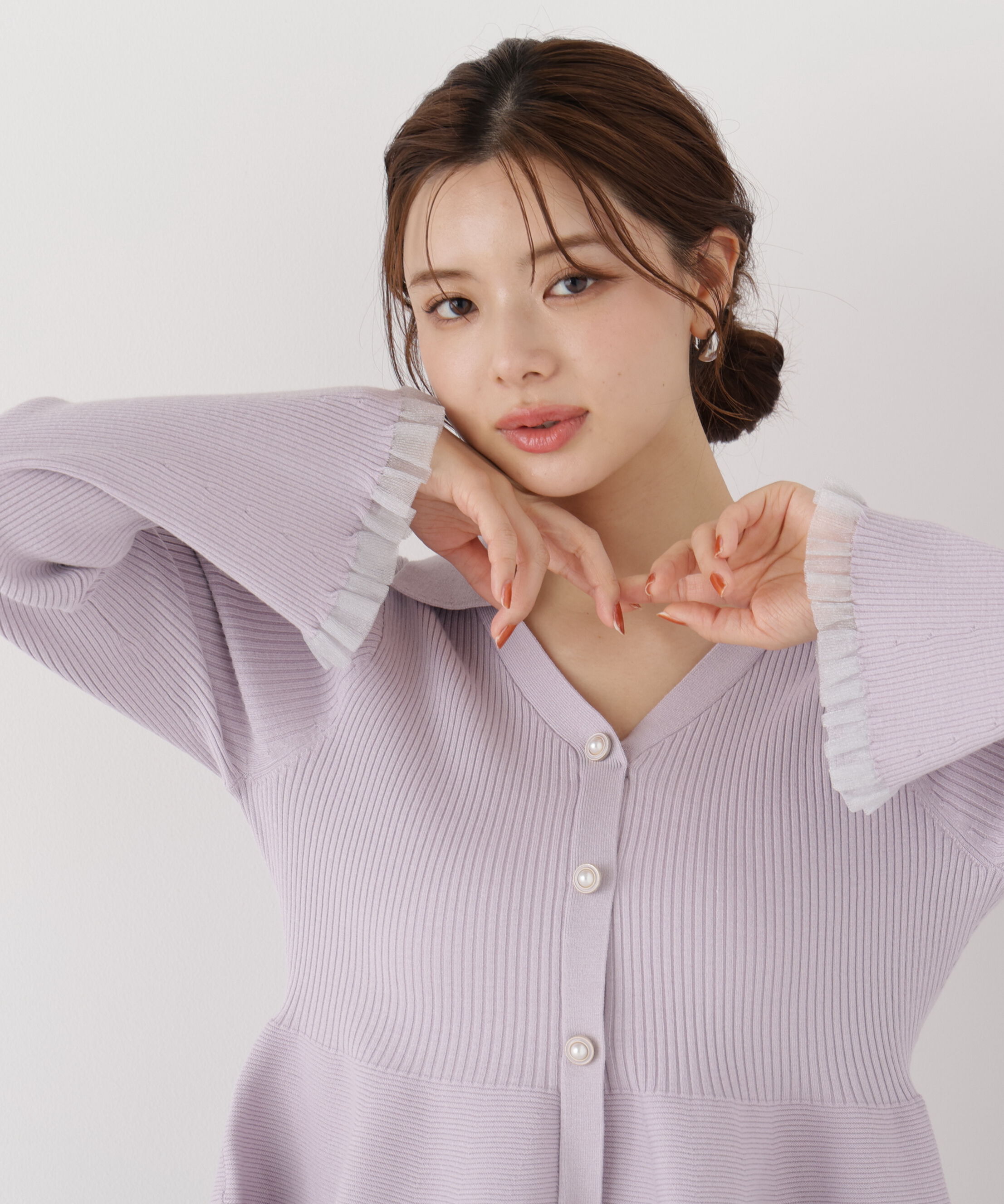 PROPORTION BODY DRESSING「シアー切り替えペプラムニット 26AW」|ニット・セーター|