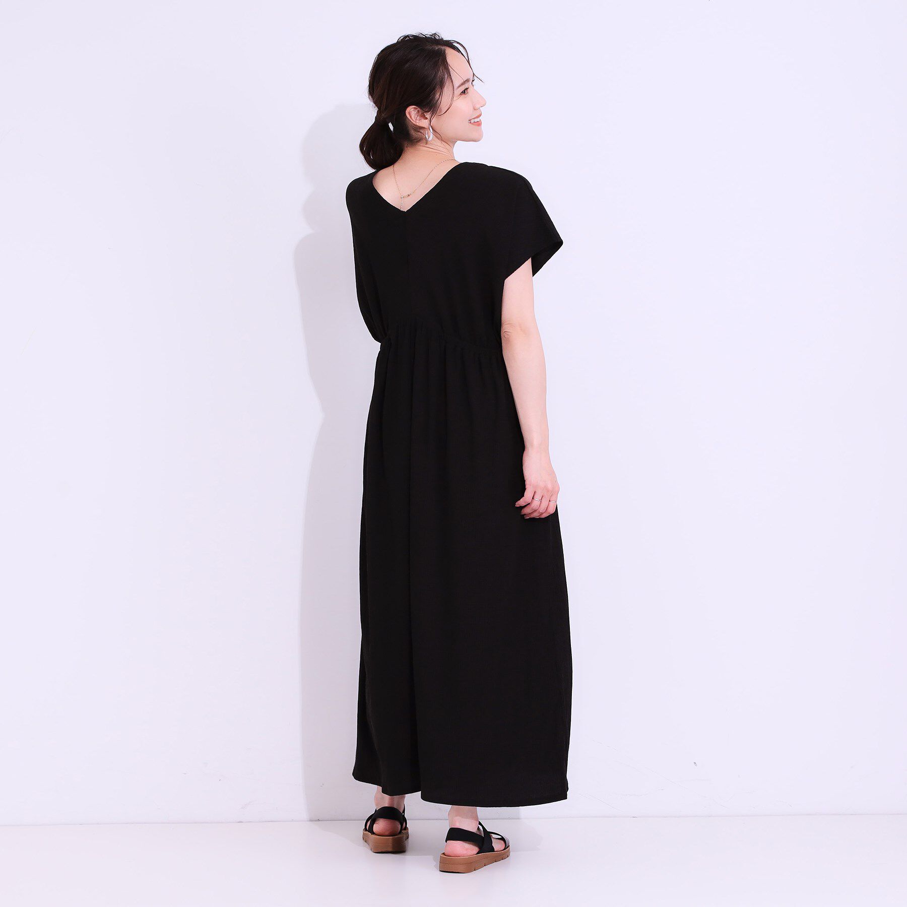 SHOO･LA･RUE「【前後2WAY】さらりと大人上品に 楊柳フレンチワンピース」|ワンピース|