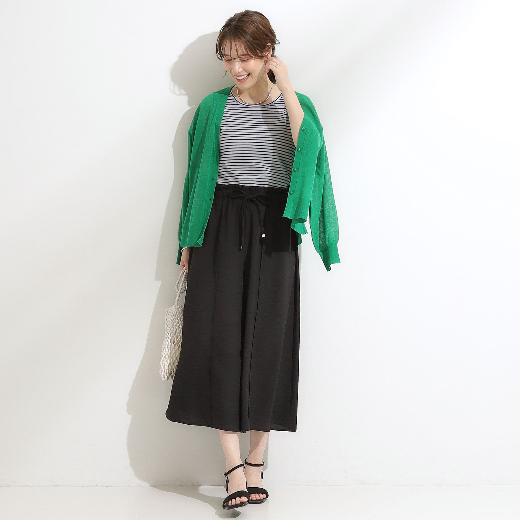 SHOO･LA･RUE「【S-LL/ひんやり】さらっとタッチできれい見え ピンタックスカーチョ」|その他|
