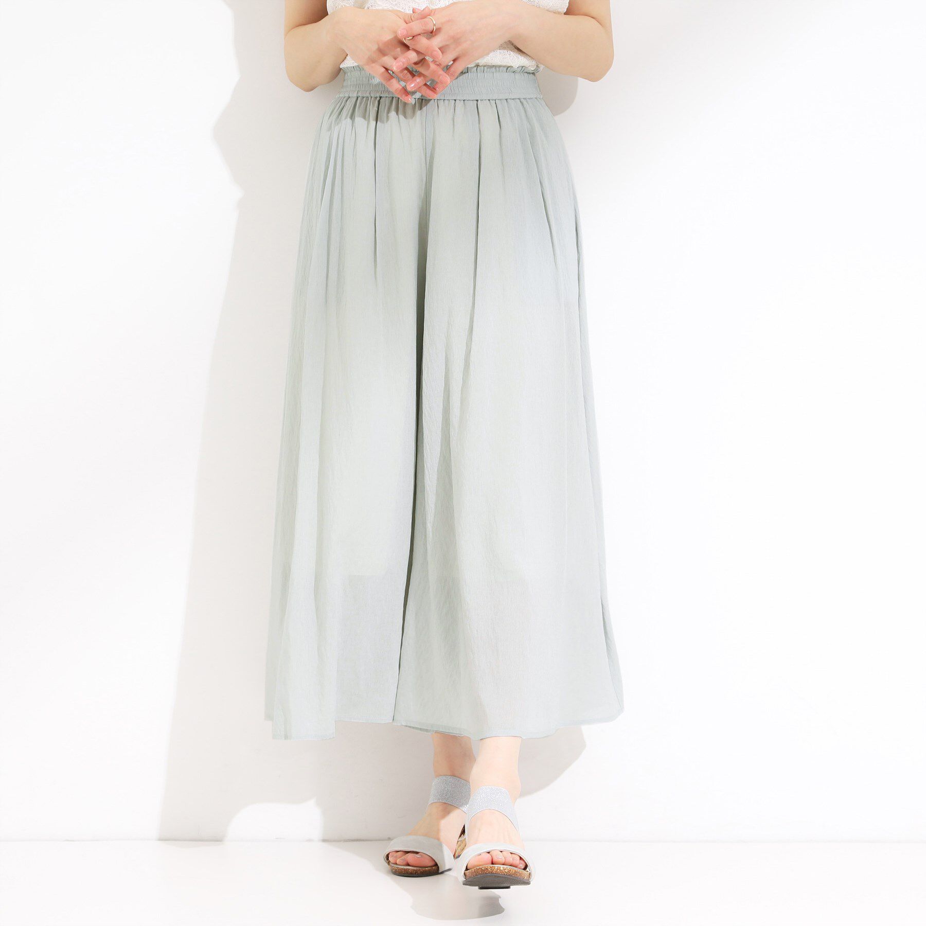 SHOO･LA･RUE「【S-LL/裏地ひんやり】エアリーで涼やか 大人のシアースカーチョ」|その他|