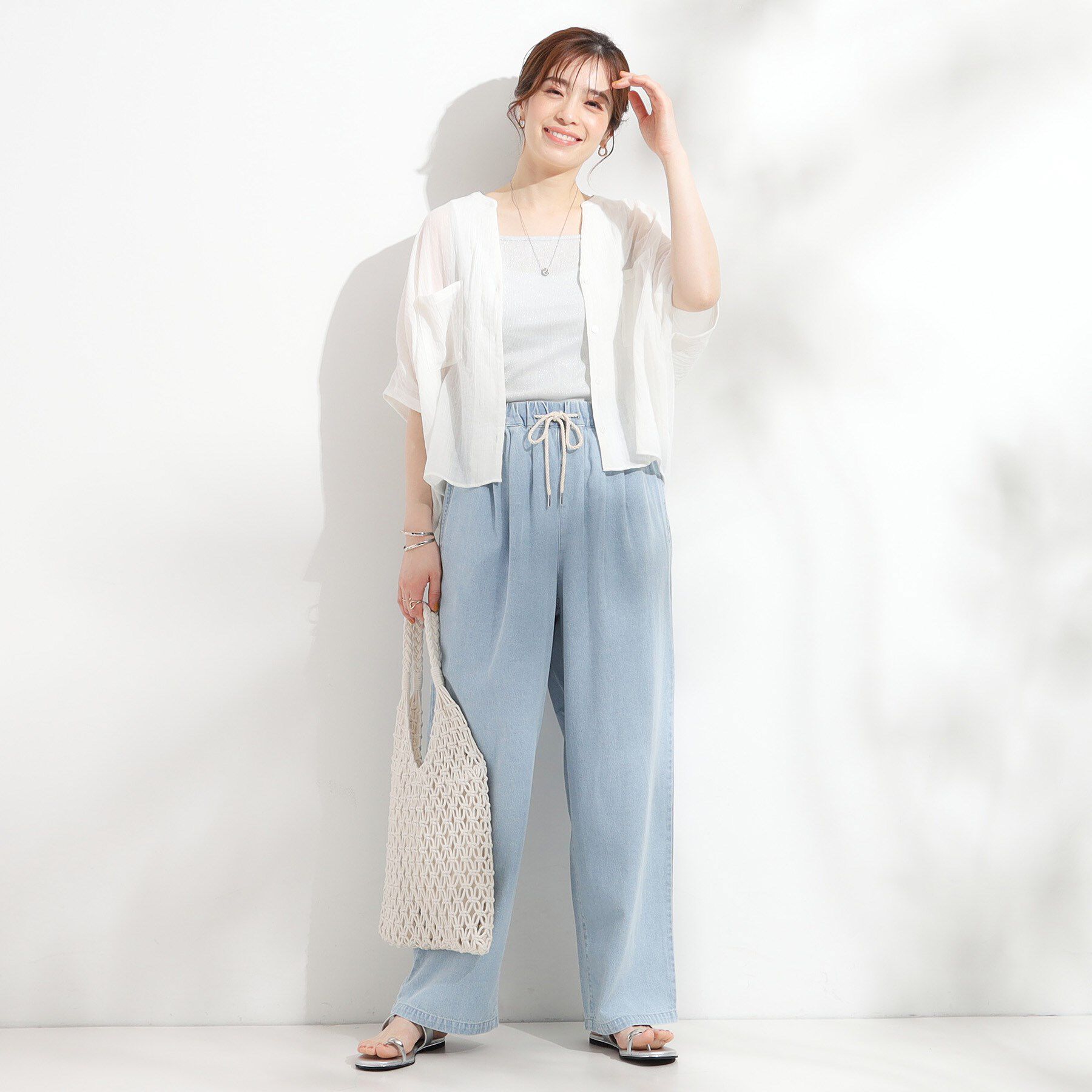 SHOO･LA･RUE「暑い夏も軽やかに デニムイージーワイドパンツ」|その他|