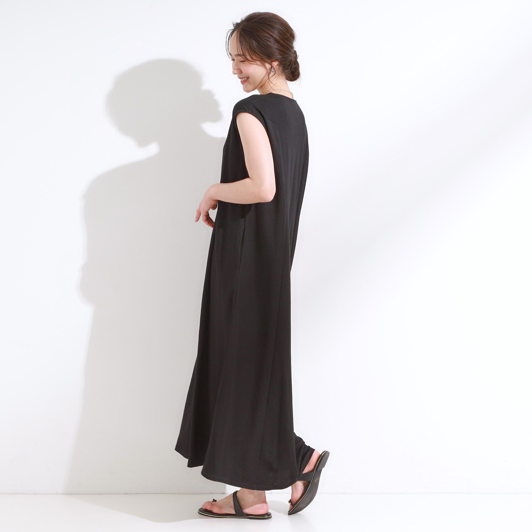 SHOO･LA･RUE「【S-LL/ひんやり】切替ラインですっきりと 1枚で着られるロングワンピース」|ワンピース|