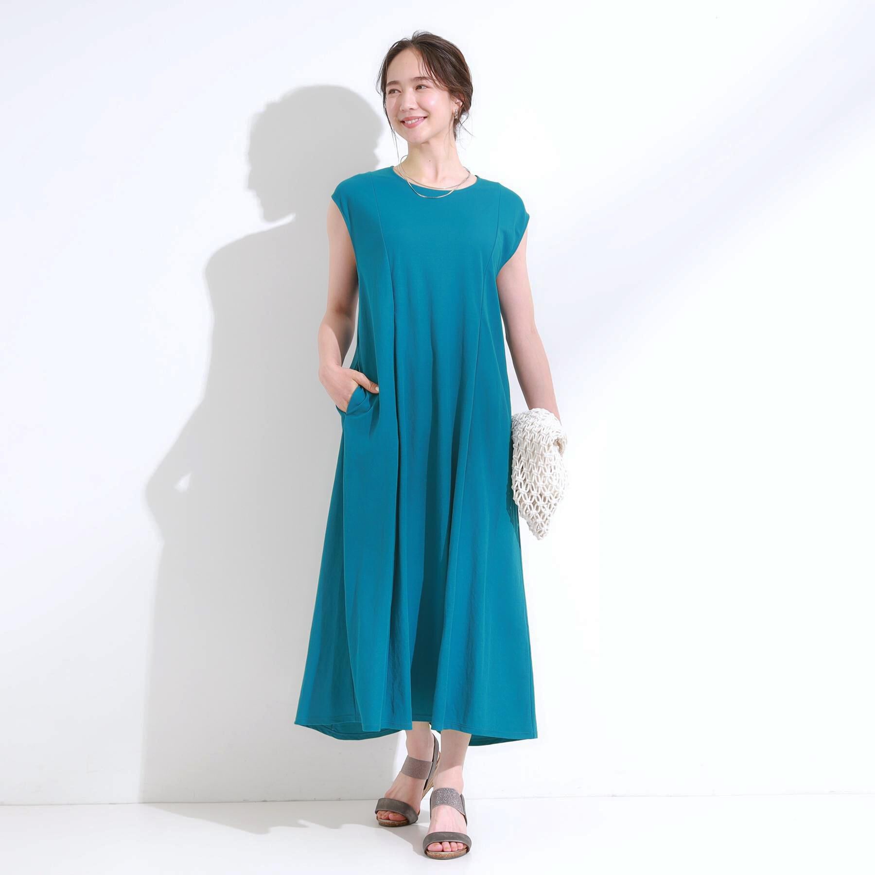 SHOO･LA･RUE「【S-LL/ひんやり】切替ラインですっきりと 1枚で着られるロングワンピース」|ワンピース|