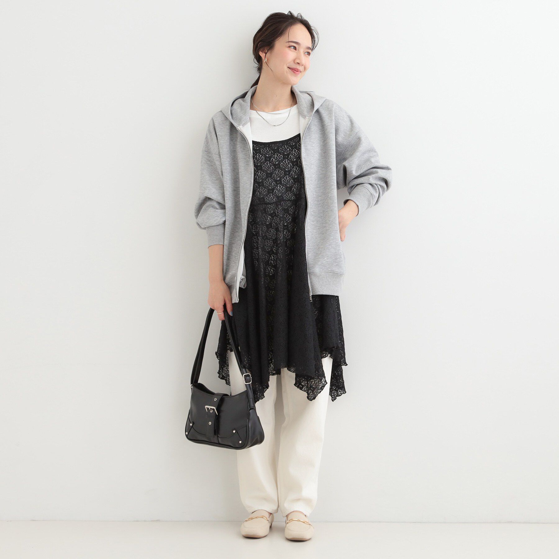 SHOO･LA･RUE「【前後2WAYネック】レイヤードスタイルにおすすめ レースキャミチュニック」|チュニック|