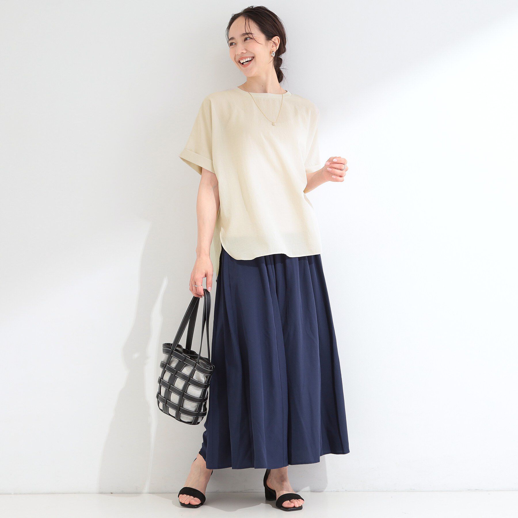 SHOO･LA･RUE「【着丈選べる/体型カバー】洗濯後しわになりにくい さらっと快適ドルマントップス」|シャツ・ブラウス|
