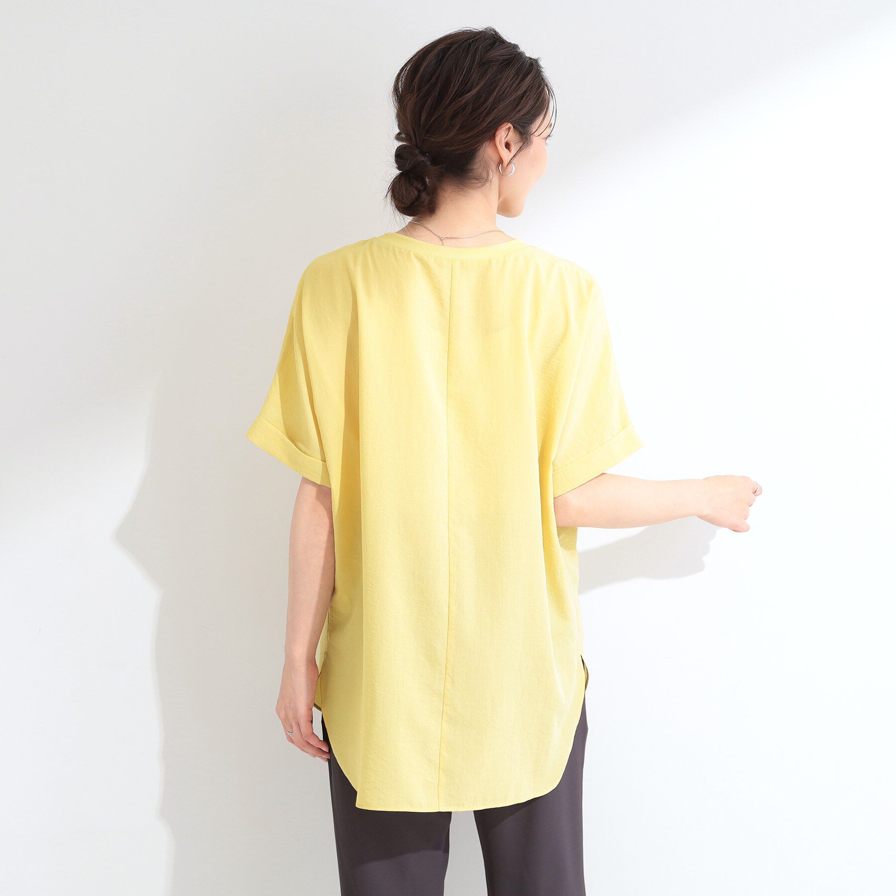 SHOO･LA･RUE「【着丈選べる/体型カバー】洗濯後しわになりにくい さらっと快適ドルマントップス」|シャツ・ブラウス|