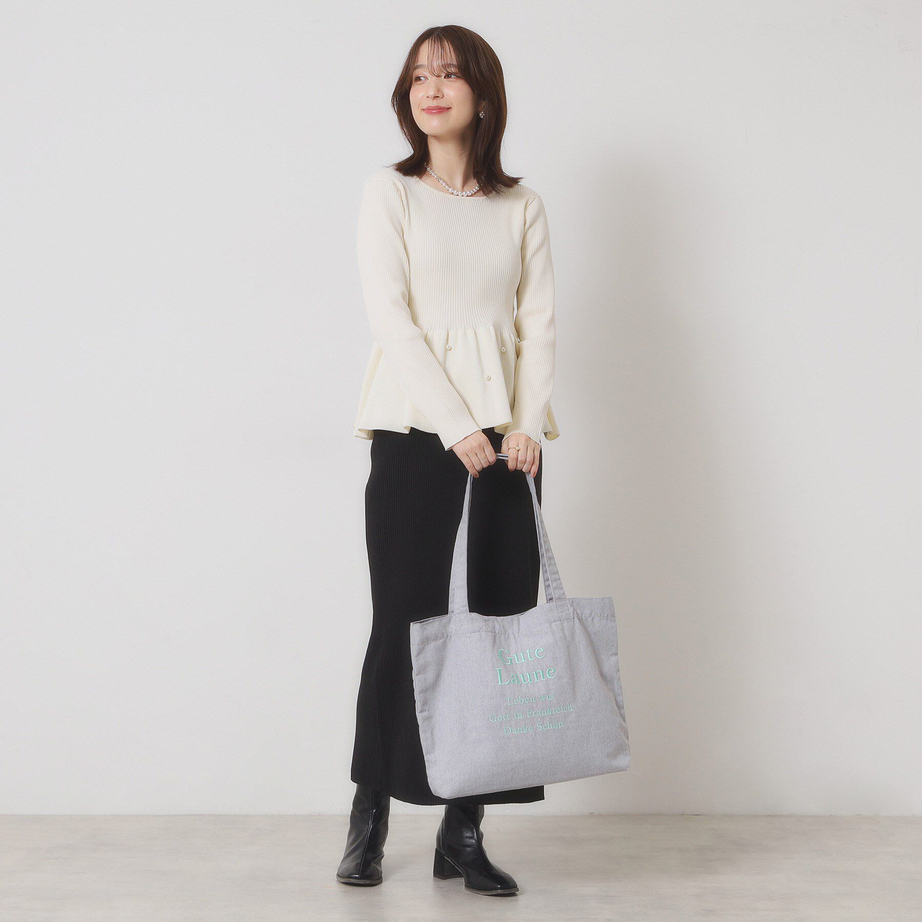 ITS&rsquo;DEMO「【A4対応】ロゴ刺繍ラージトート」|トートバッグ|