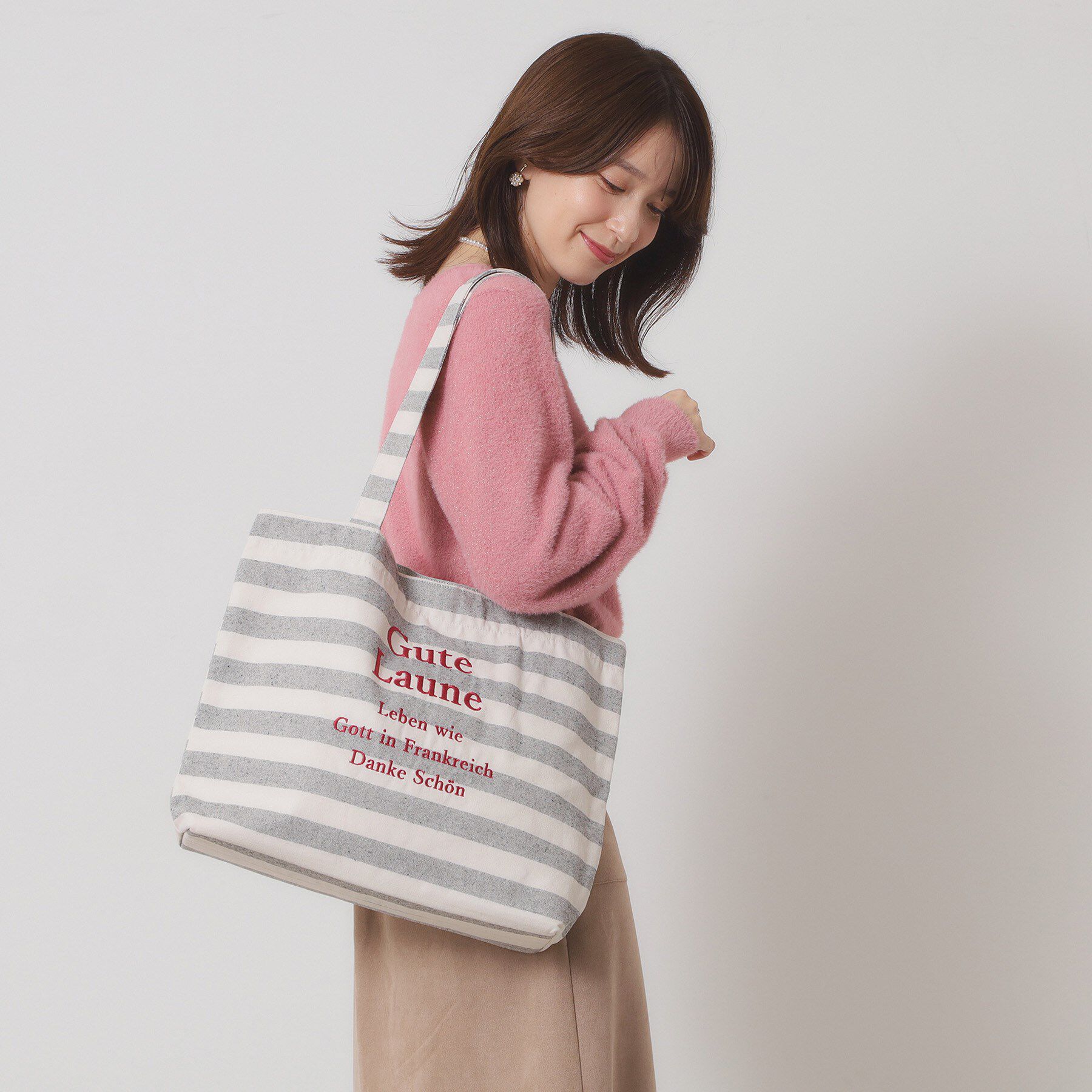 ITS&rsquo;DEMO「【A4対応】ロゴ刺繍ラージトート」|トートバッグ|