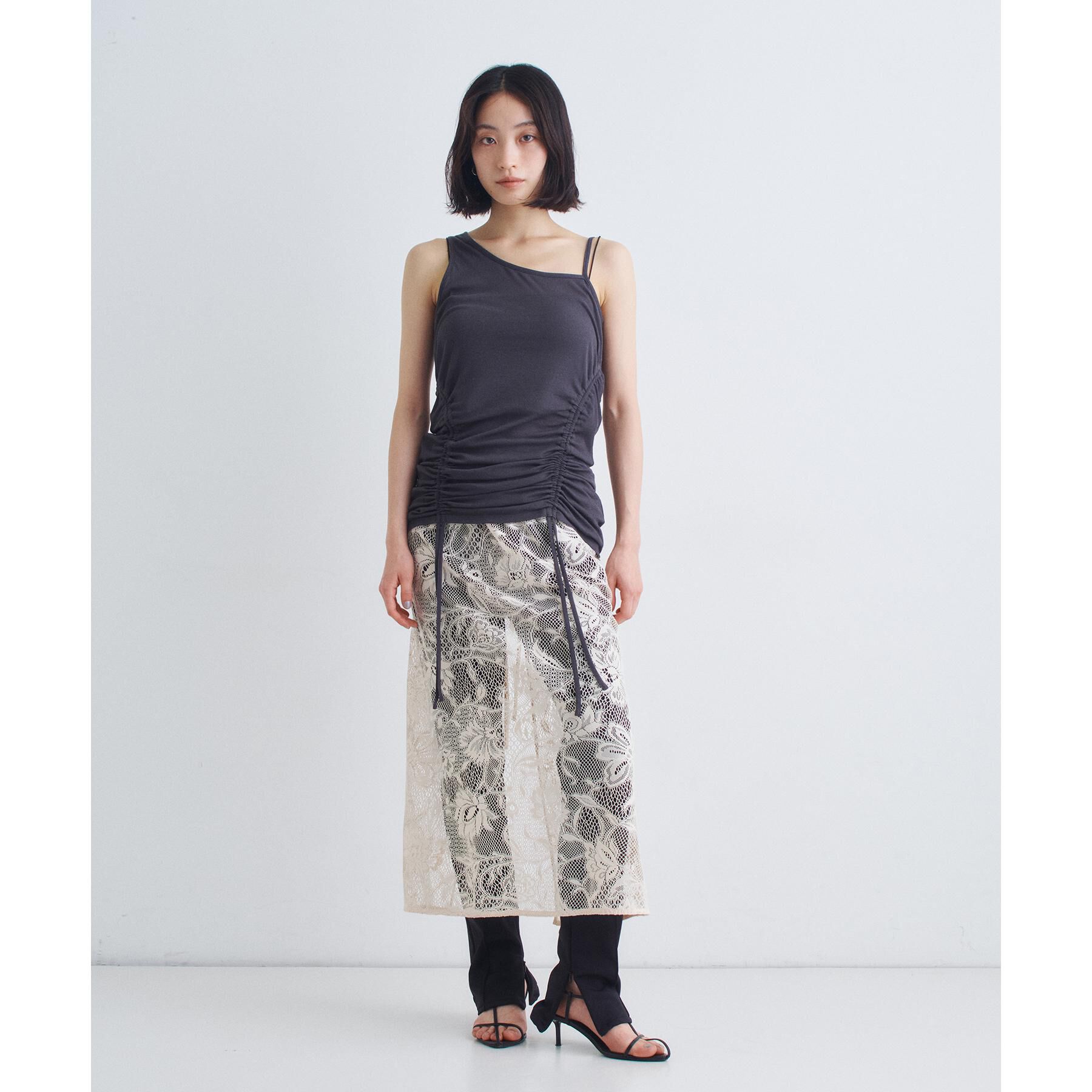 CODE A「asymmetry gather tank」|キャミソール|