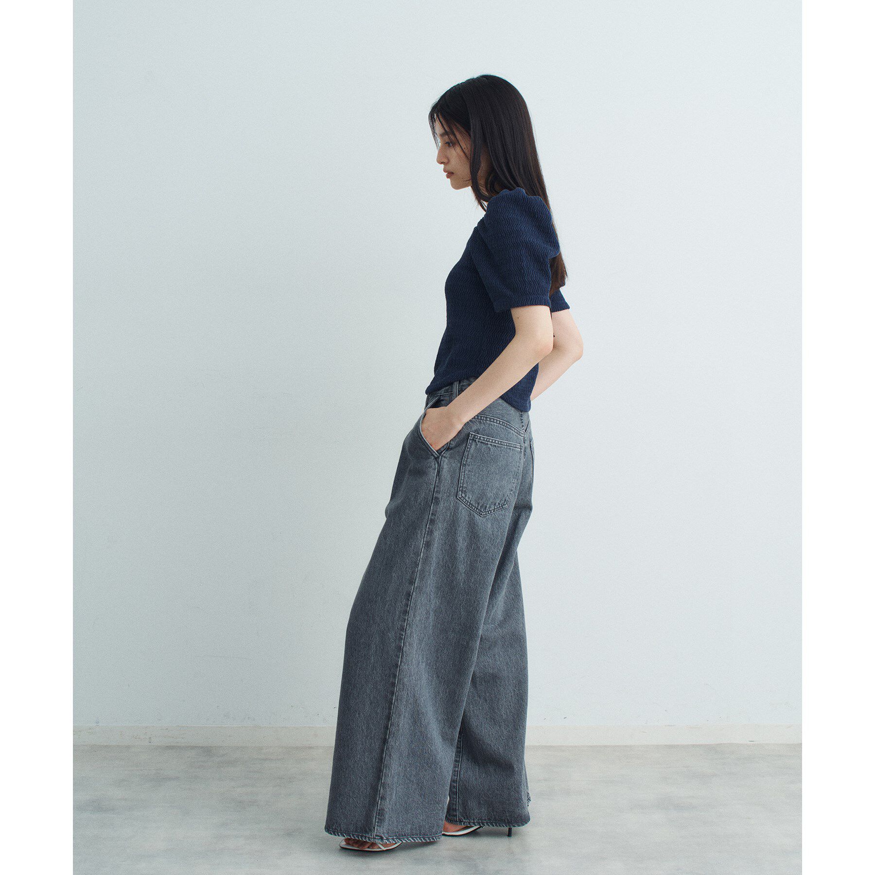 CODE A「gather puff jersey tops」|Tシャツ・カットソー|