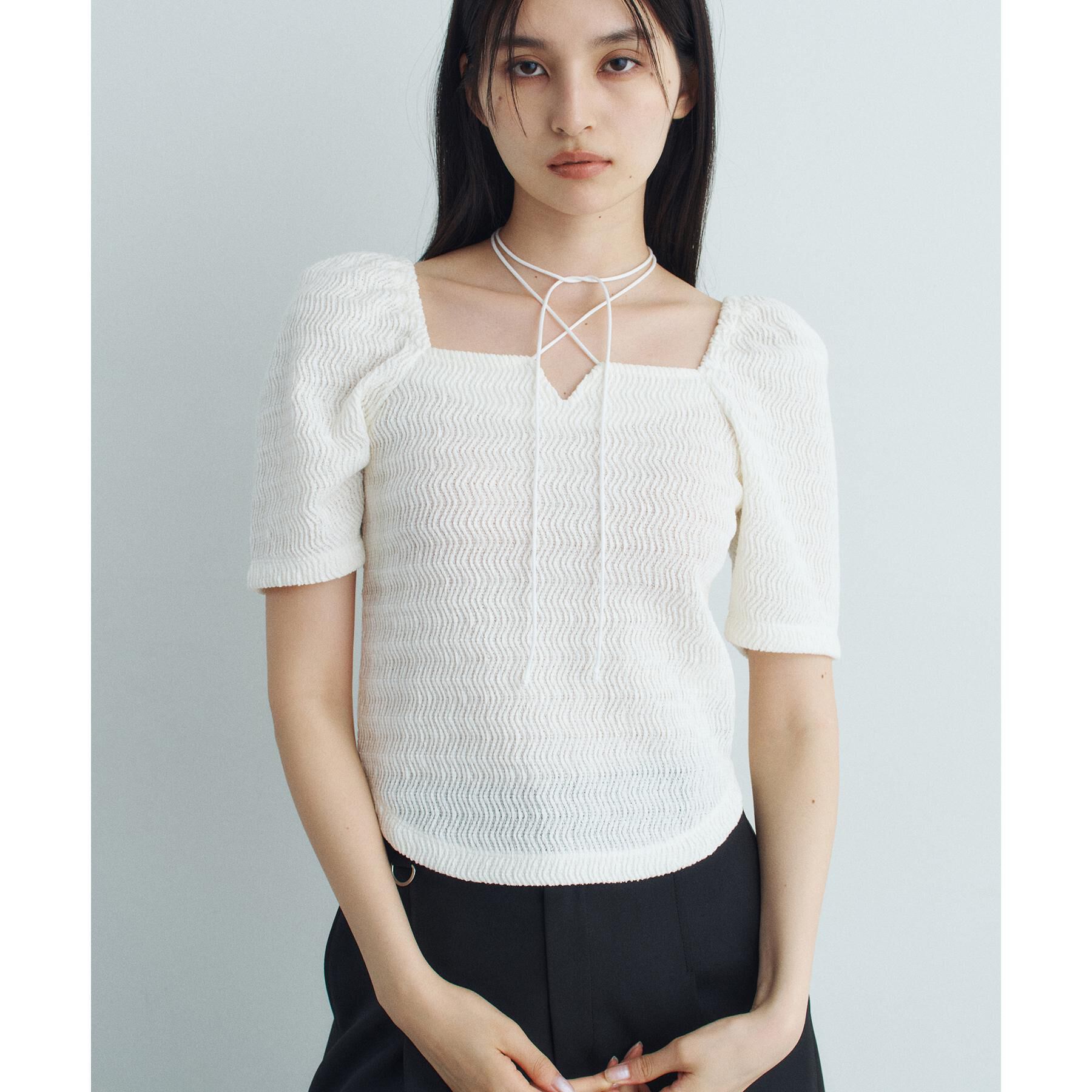CODE A「gather puff jersey tops」|Tシャツ・カットソー|