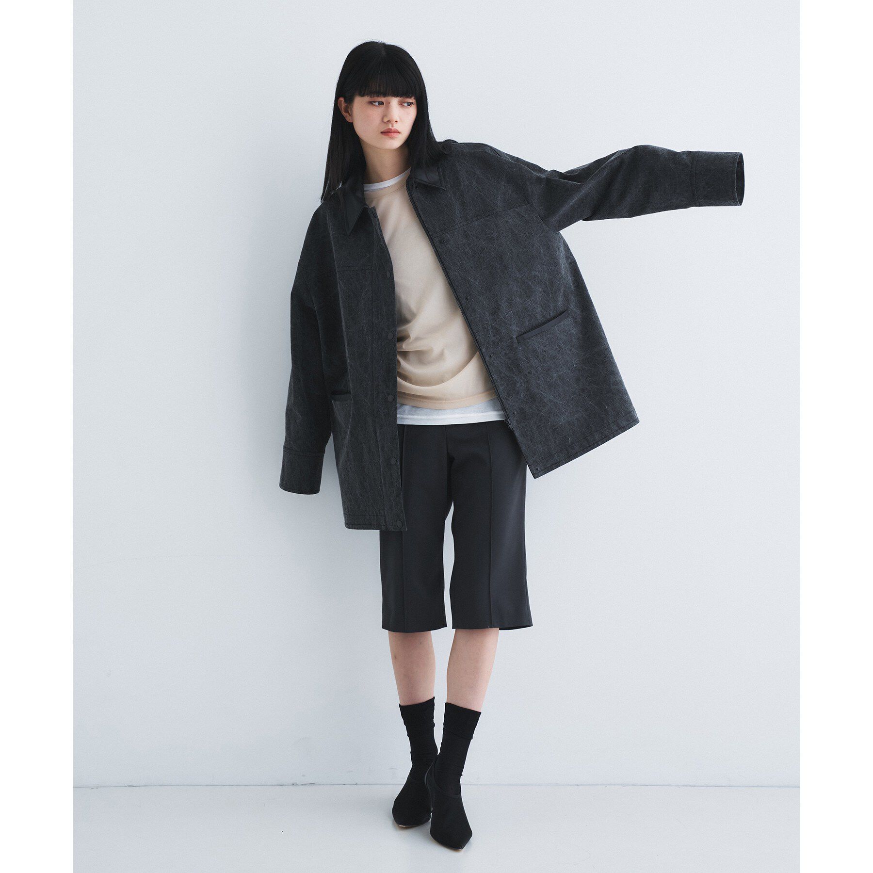 CODE A「pigment denim coverall」|ステンカラーコート|