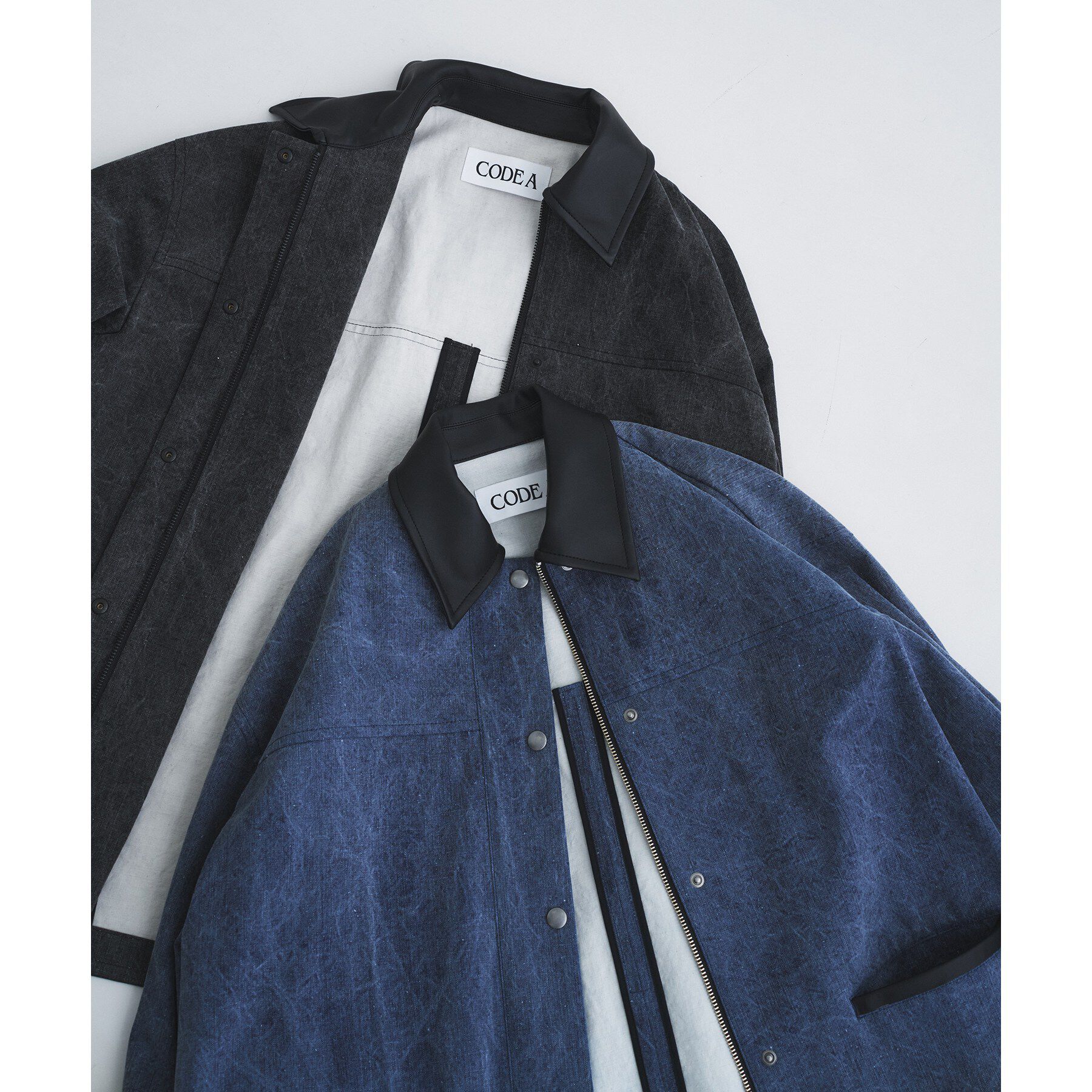 CODE A「pigment denim coverall」|ステンカラーコート|
