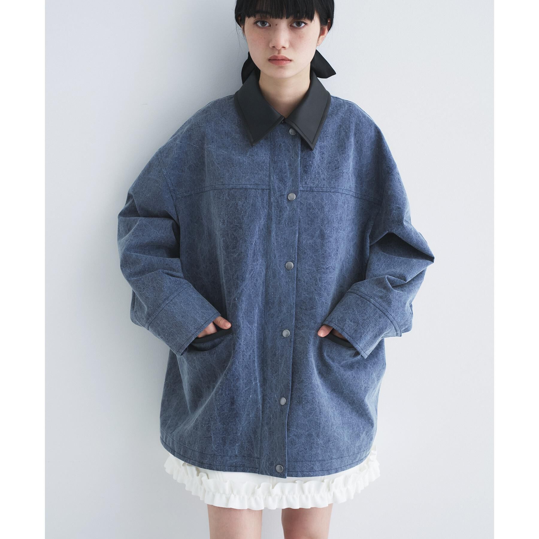 CODE A「pigment denim coverall」|ステンカラーコート|