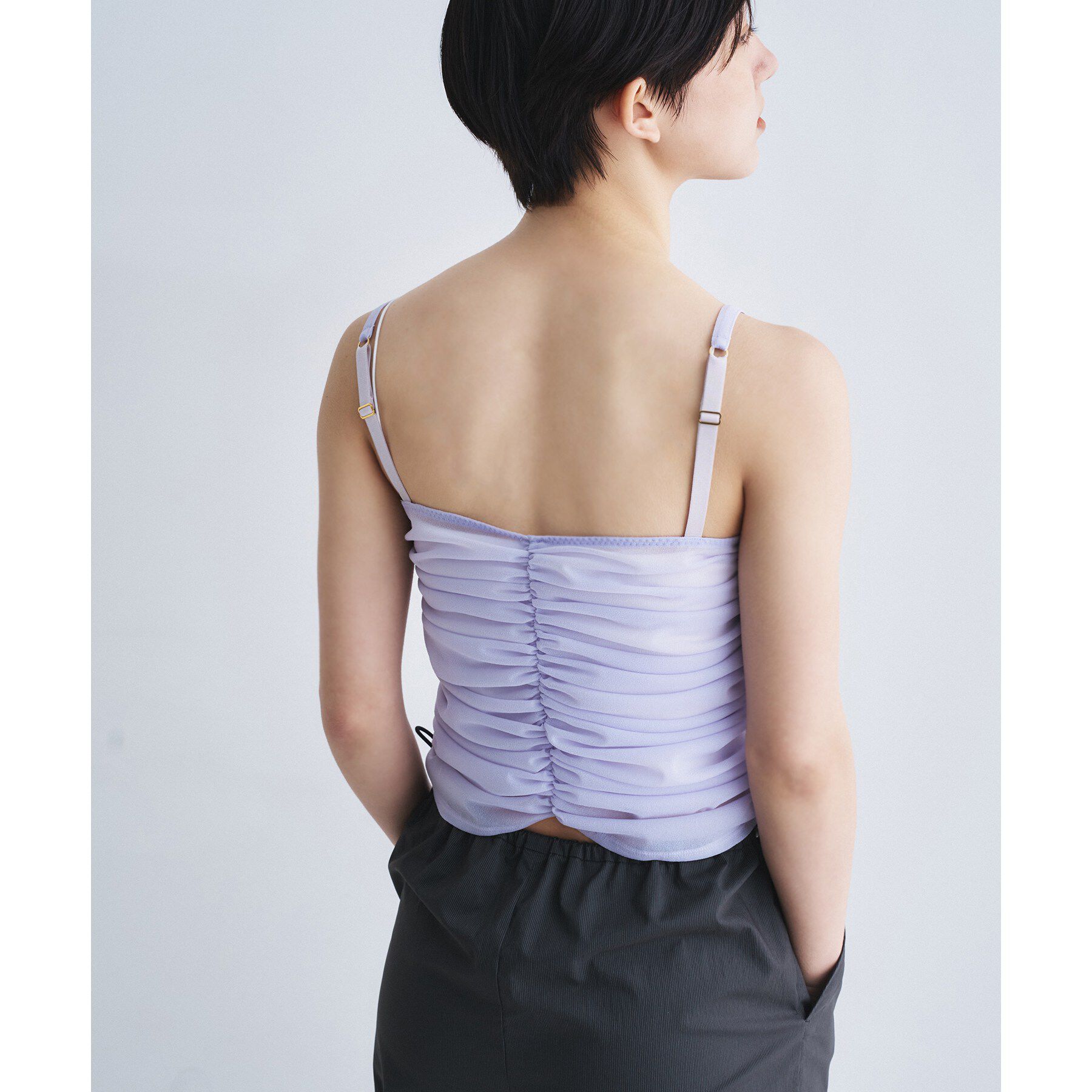 CODE A「organza shirring cami」|キャミソール|