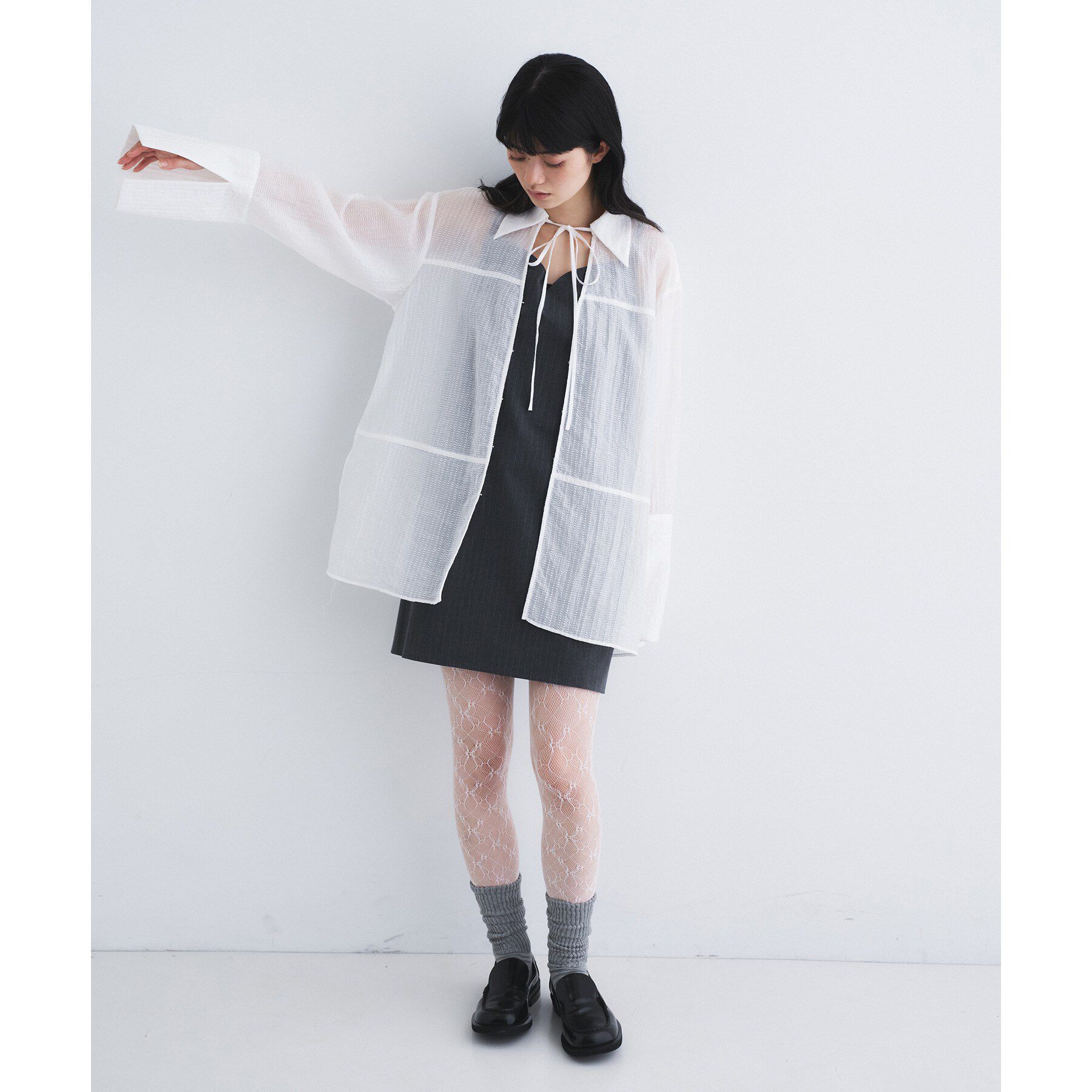 CODE A「point neck ribbon shirts」|シャツ・ブラウス|